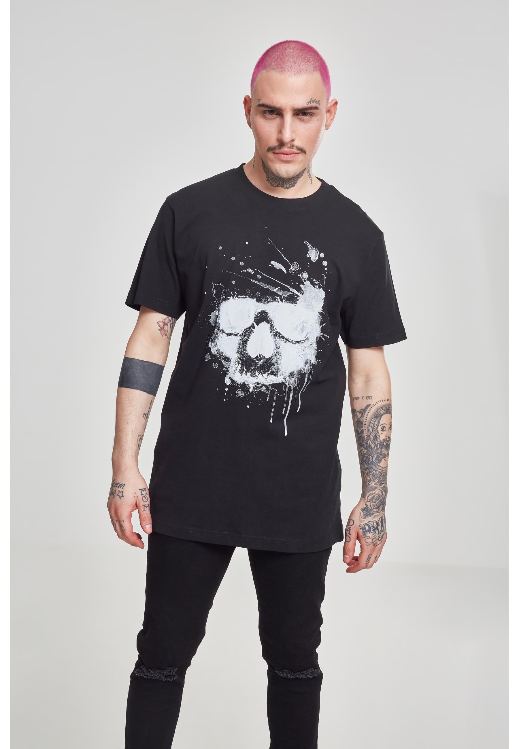 MisterTee T-Shirt »MisterTee Herren Waterpaint Skull Tee«, (1 tlg.)