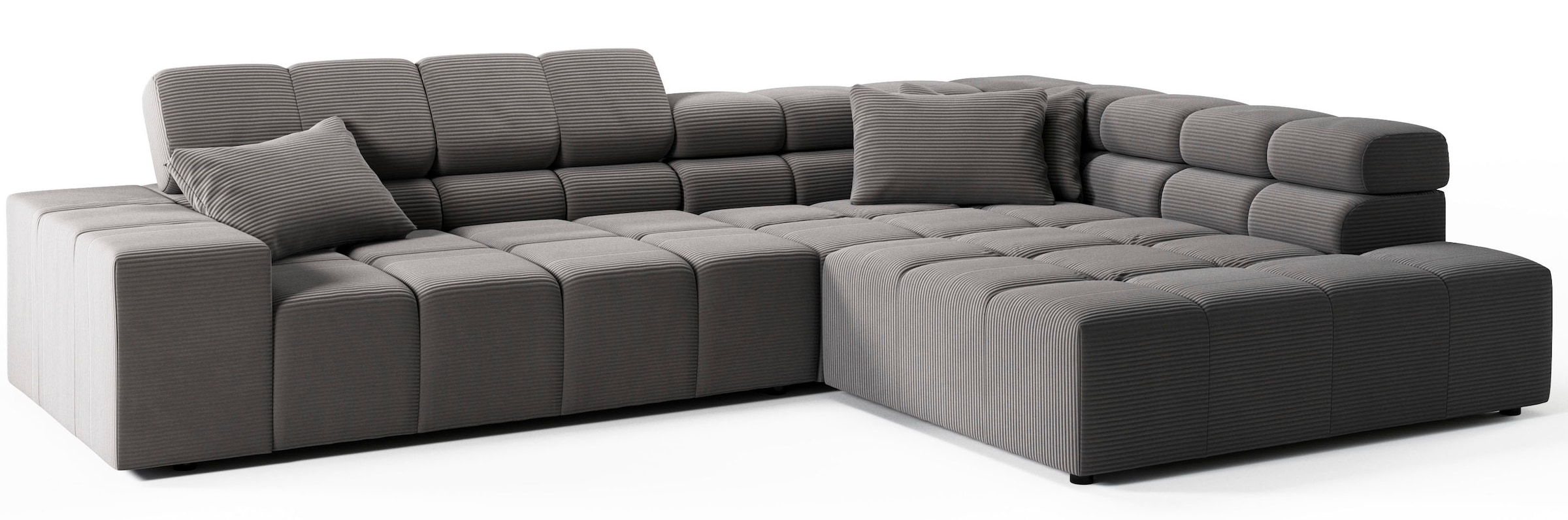 INOSIGN Ecksofa »Ancona incl. Kopfteilverstellung, Zierkissen Breite 319cm, L-Form«, wahlweise motorische Sitztiefenverstellung, auch in Cord + Easy Care