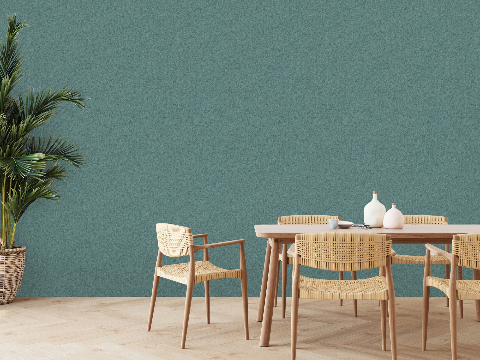 living walls Vliestapete »Famous Garden einfarbige Tapete Unitapete Struktur-Optik Landhaus«, matt, Vliestapete einfarbig für Schlafzimmer Küche Wohnzimmer Uni Design