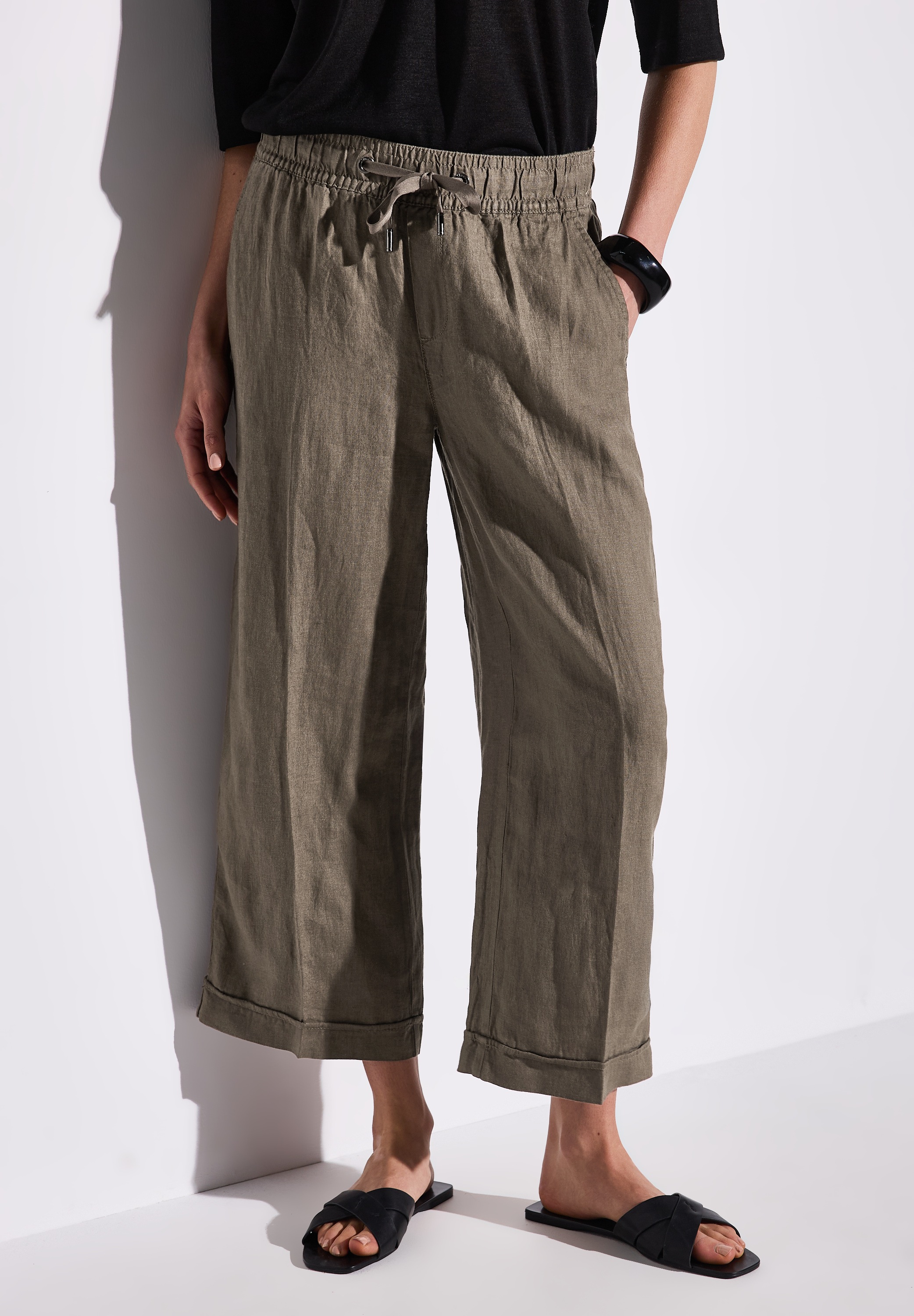 STREET ONE Culotte "Styel EMEE", Sommerhose mit elastischem Bund mit Tunnel günstig online kaufen