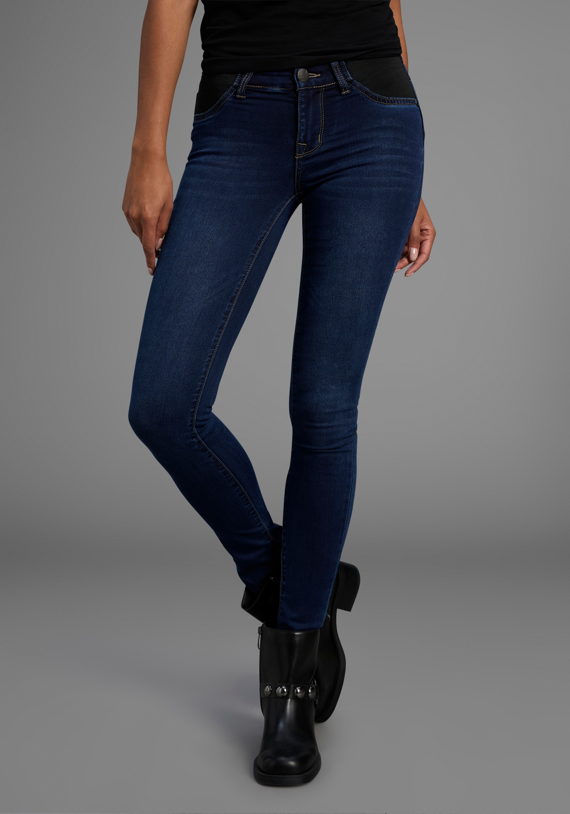 Arizona Skinny-fit-Jeans "Ultra Stretch", skinny-fit, mit Used-Look-Crinkle günstig online kaufen