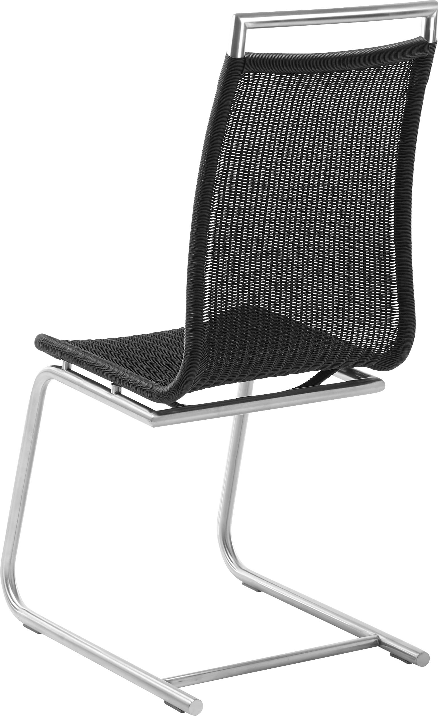 Thumbnail - WK WOHNEN Freischwinger "WK 7400", Rundrohrgestell in Edelstahloptik, reißfestes Rattan-Geflecht