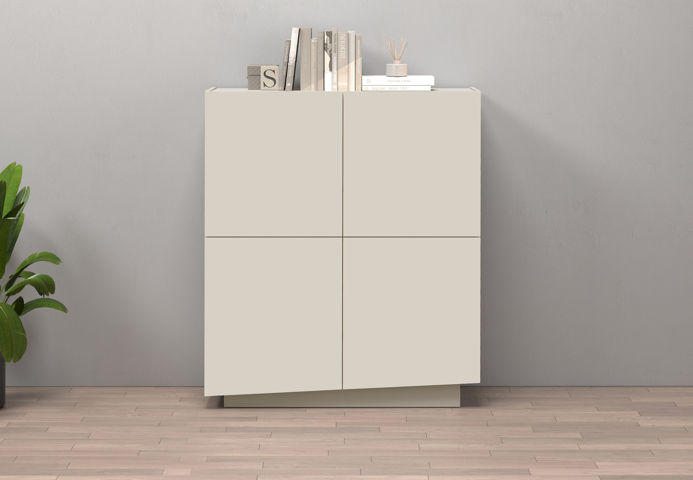 OTTO home Highboard "VELA, Höhe 120 cm, Design mit schrägen Türen, 8 Fächer günstig online kaufen