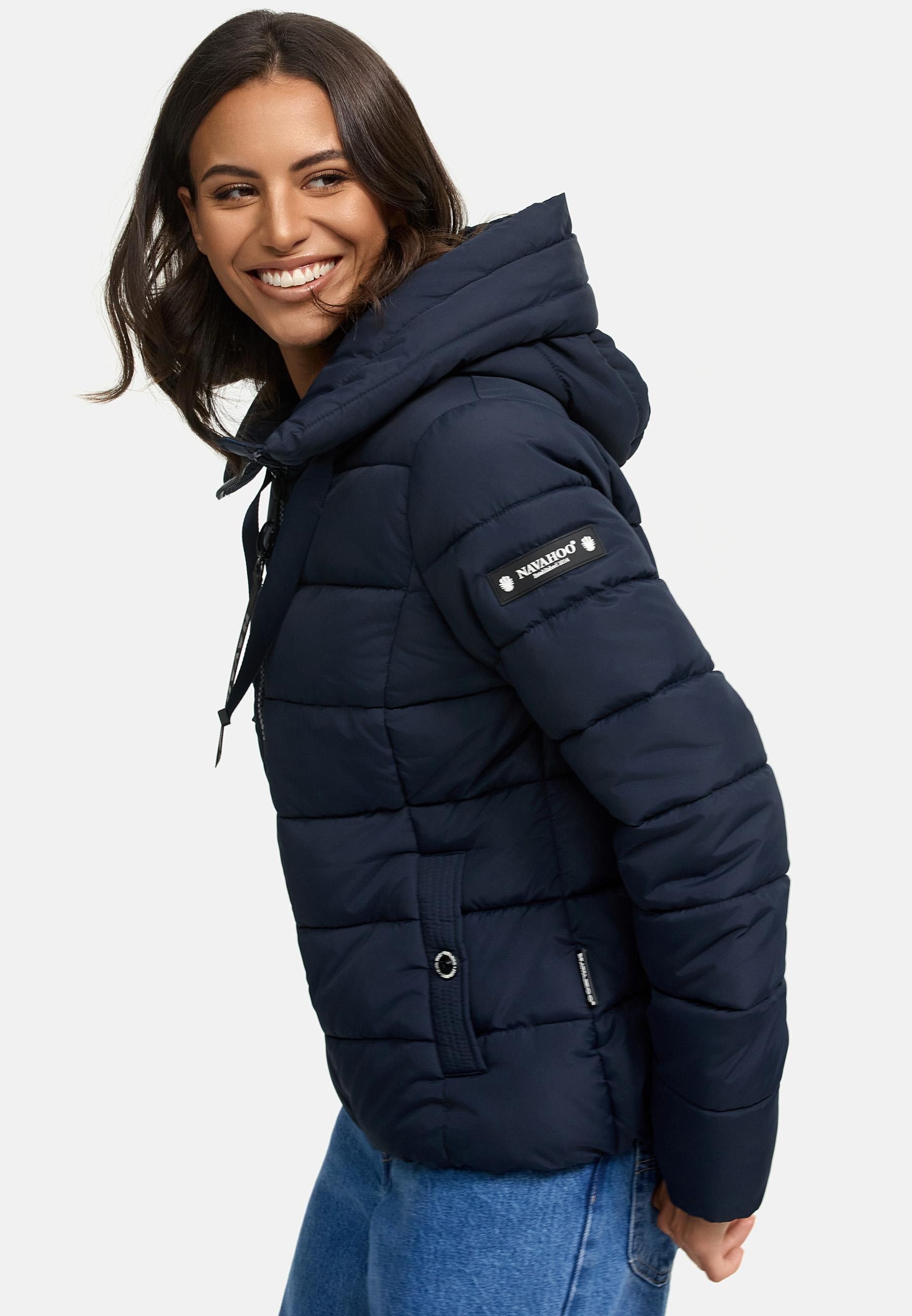 Navahoo Steppjacke »Amayaa«, mit Kapuze, stylische Damen Winterjacke mit coolen Applikationen