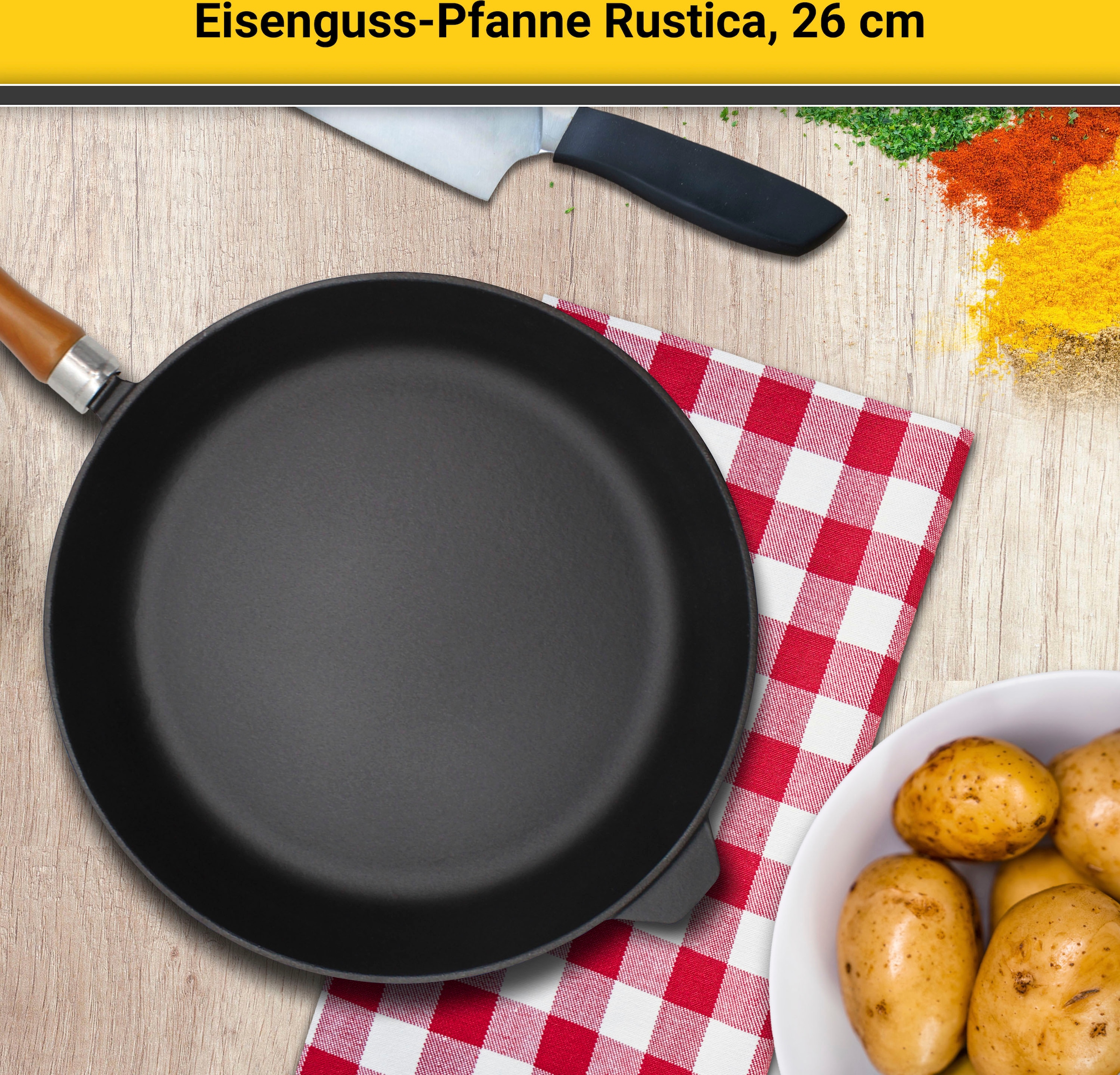 | bestellen Bratpfanne (1 BAUR Krüger tlg.), Induktion Gusseisen, »Rustica«,