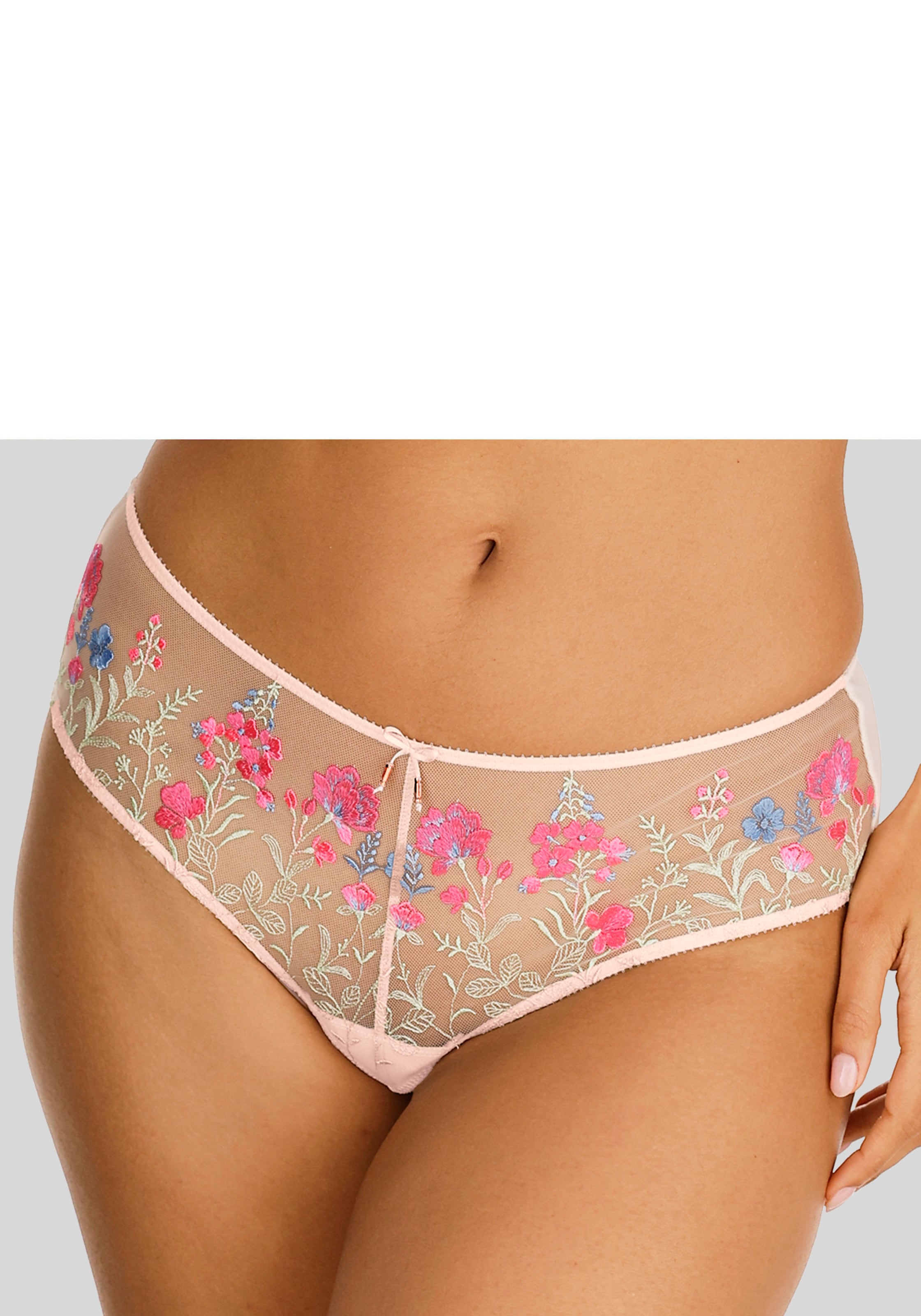 LASCANA Stringpanty "Maria", mit bunten Blumen aus Stickereispitze