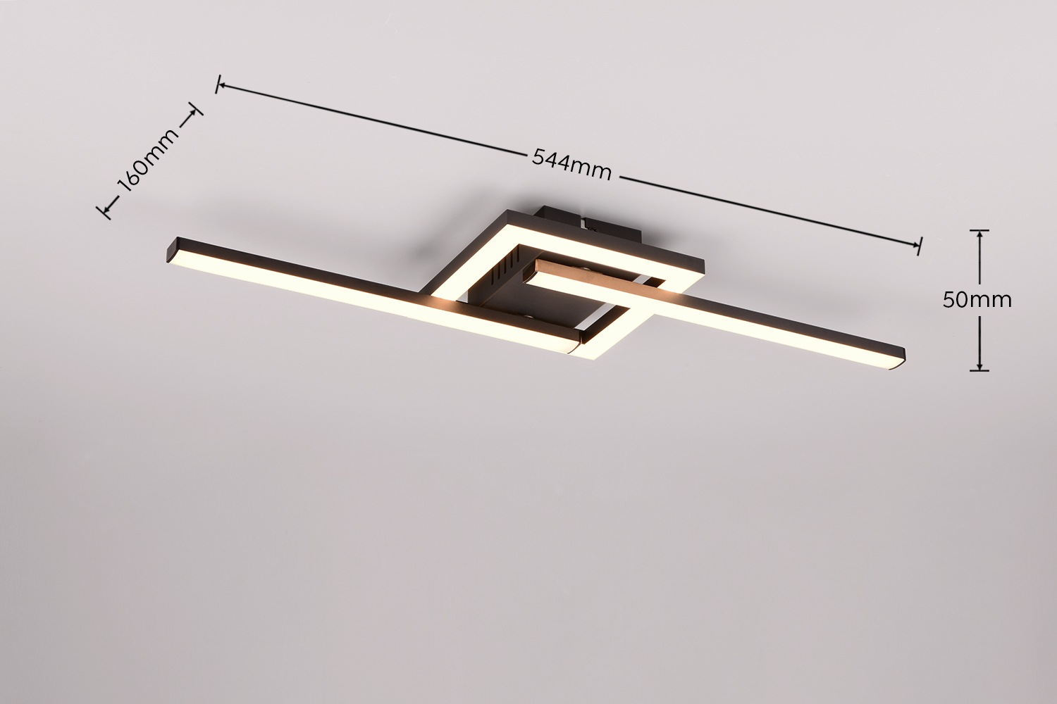 my home LED Deckenleuchte »DAVINIA, als Deckenlampe oder Wandlampe mögl, LED Stäbe schwenkbar«, 1 flammig, Leuchtmittel LED-Board | LED fest integriert, warmweiß 3000K 1860 Lumen 54x16 cm beweglich Flurlampe Wohnzimmerlampe