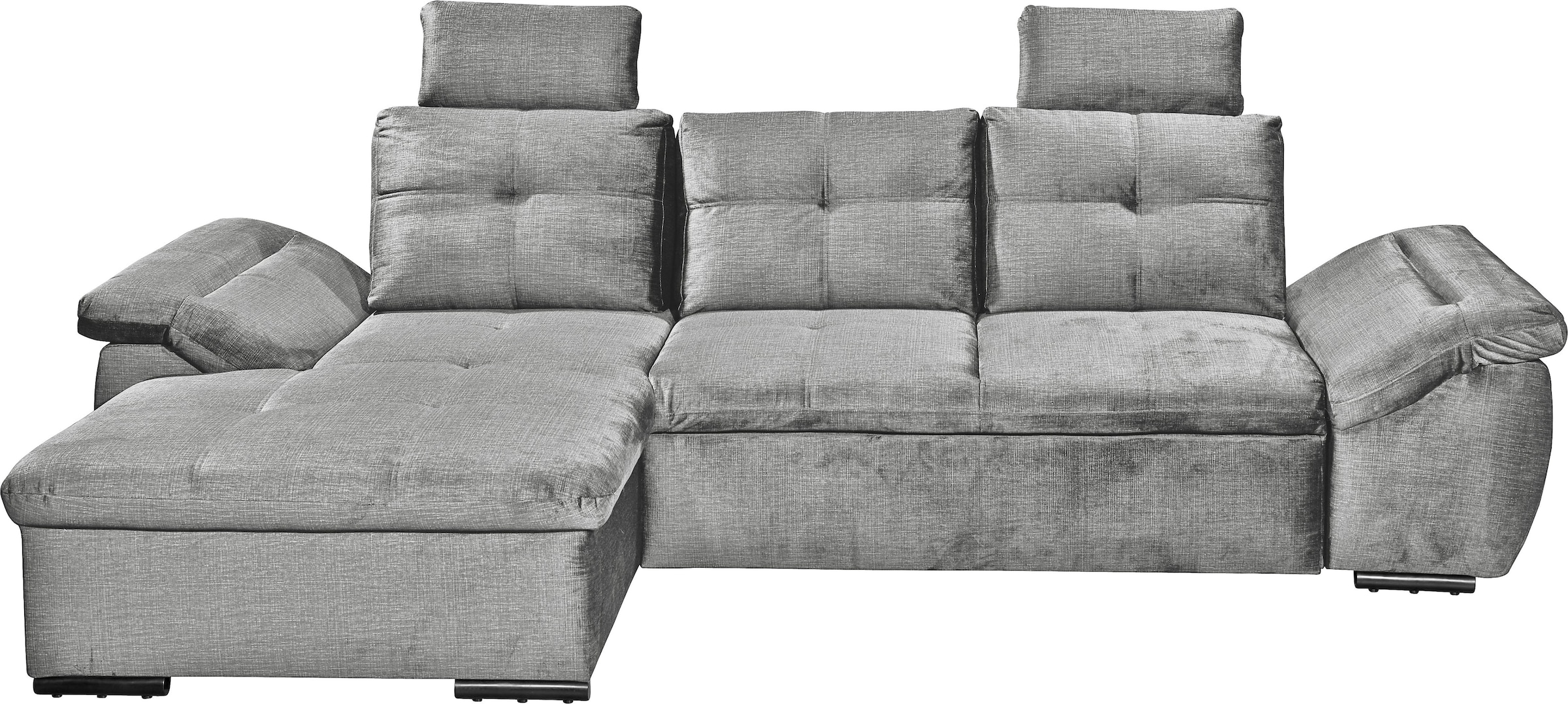 ED EXCITING DESIGN Ecksofa »Alija L-Form«, mit Bettfunktion, Armteilverstellung & Kopfstützen