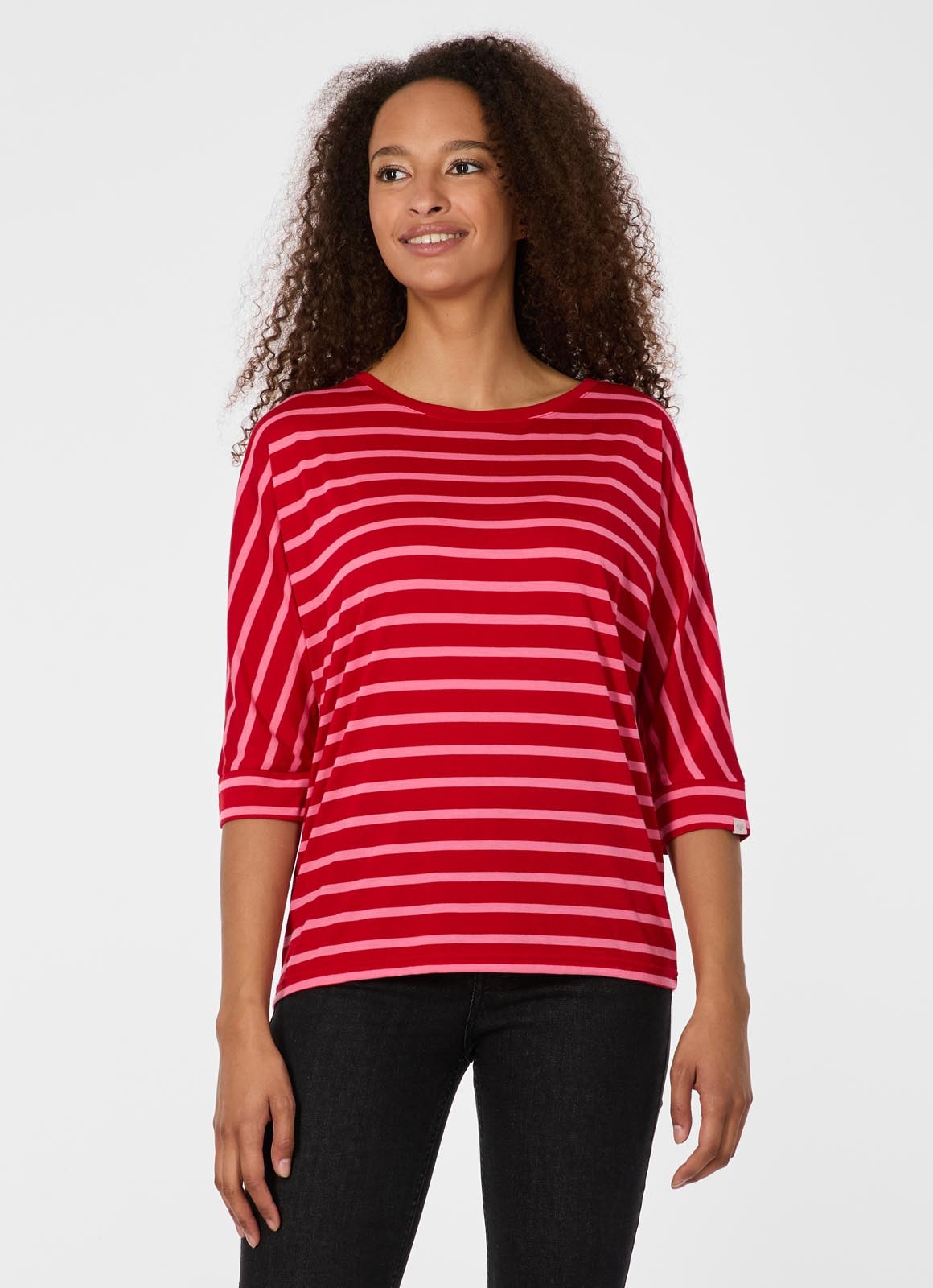 Ragwear 3/4-Arm-Shirt "SHIMONA STRIPES" Viskosemischung mit gestreifter Optik