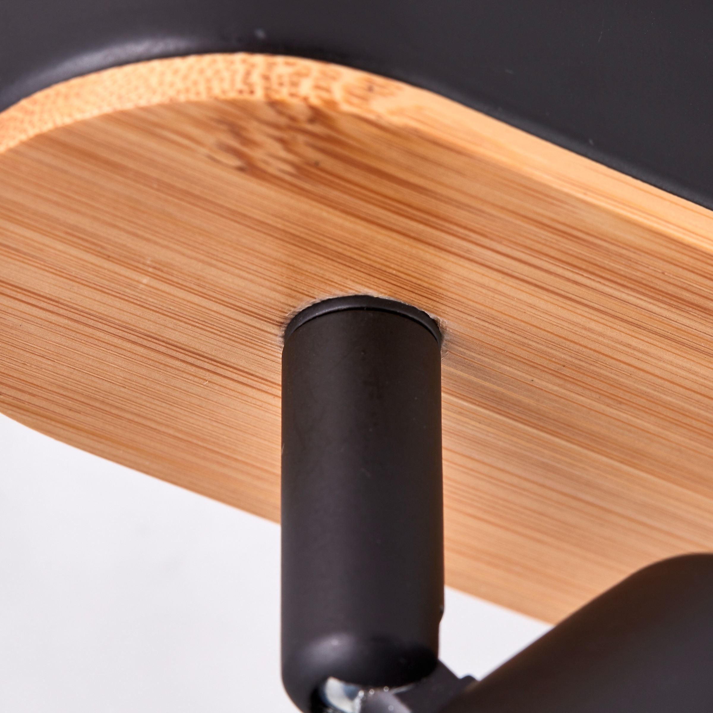 Brilliant Deckenstrahler »Niels«, 3 flammig, Leuchtmittel GU10 | ohne Leuchtmittel, Breite 41 cm, GU10, Metall/Bambus, schwarz matt/natur