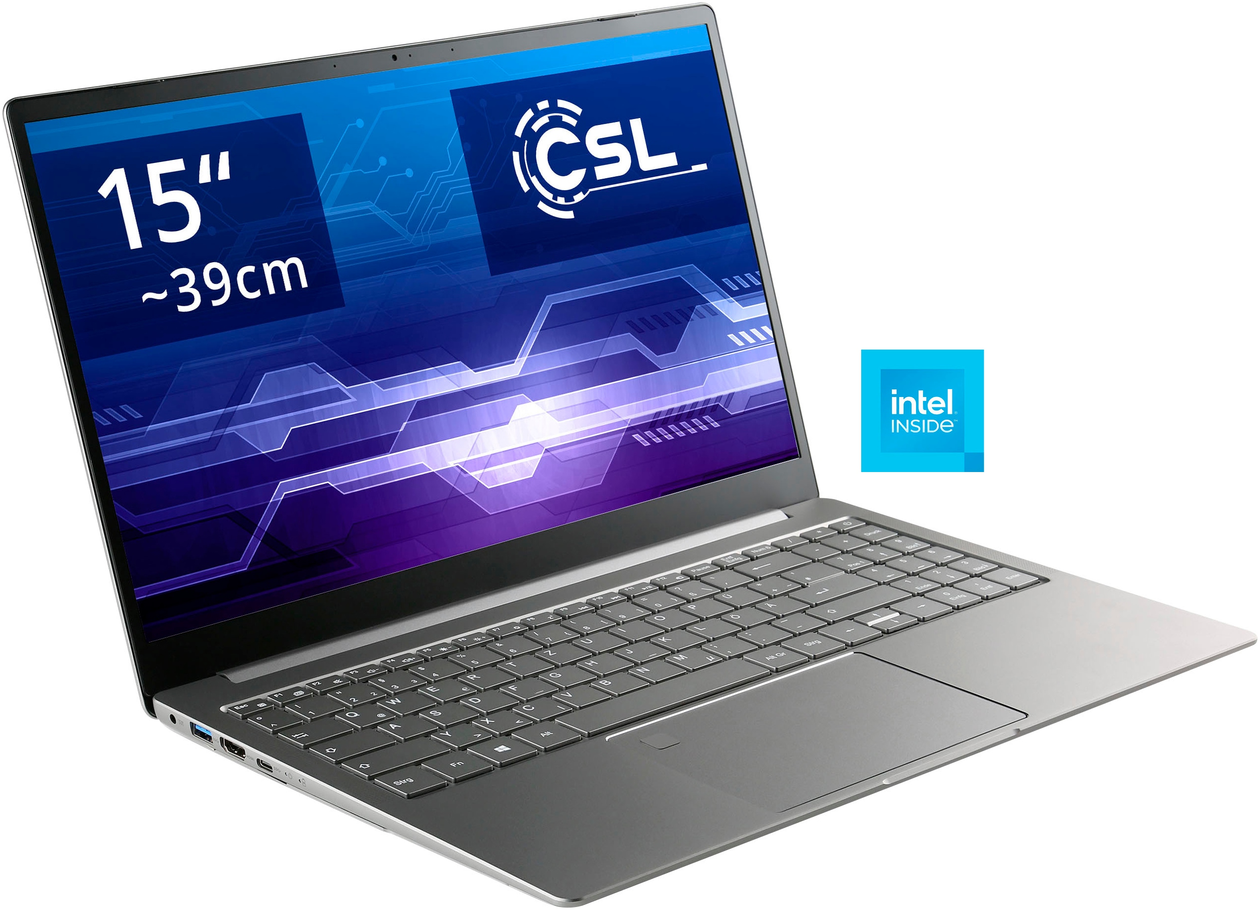 CSL Notebook "R'Evolve C15 v3", 16 GB RAM 1.000 GB SSD, N-Reihe, Microsoft Windows 11 Home (64 Bit), silber, Notebooks