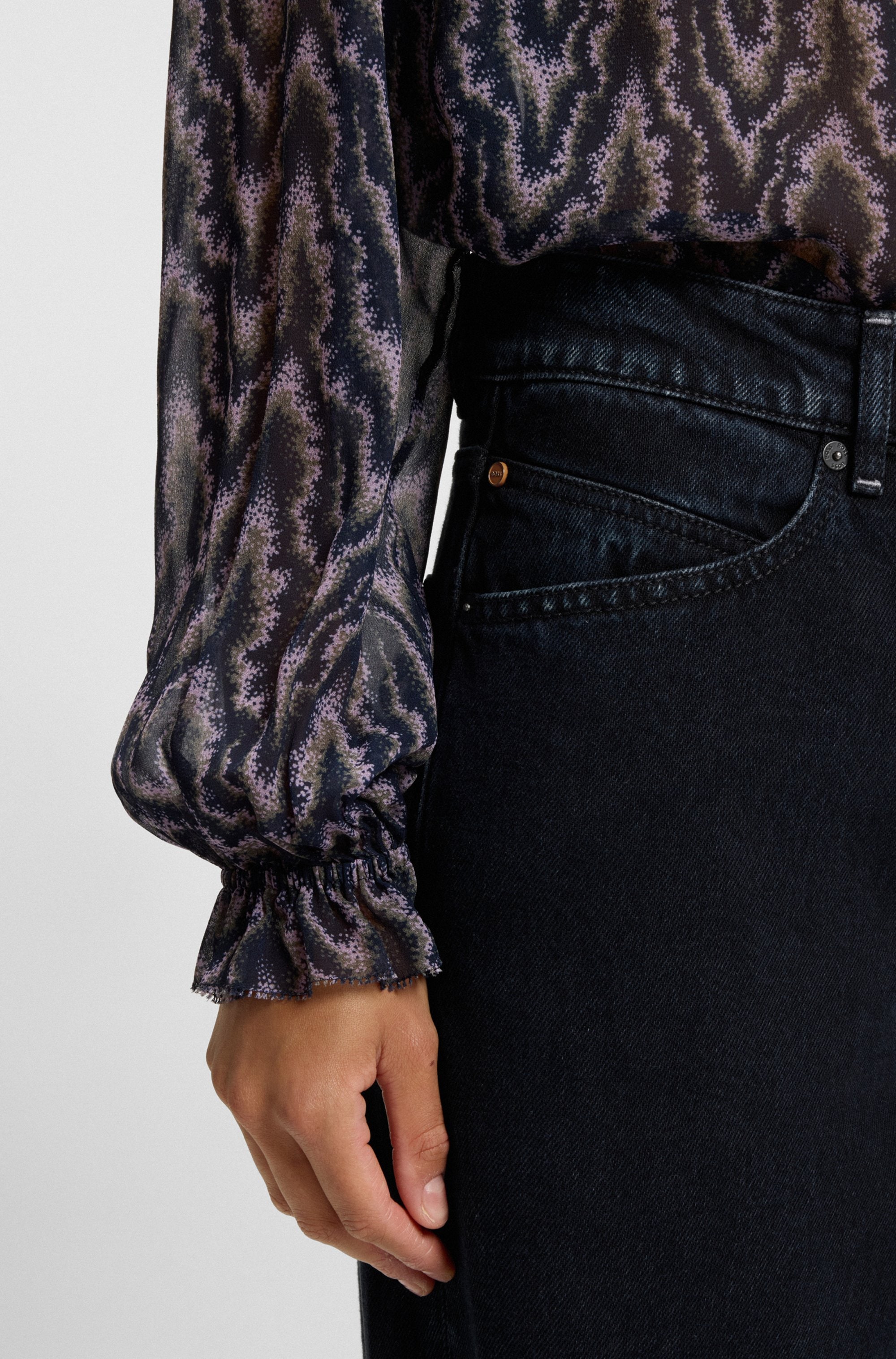 BOSS ORANGE High-waist-Jeans »Marlene High Rise Premium Damenmode«, Wide Leg