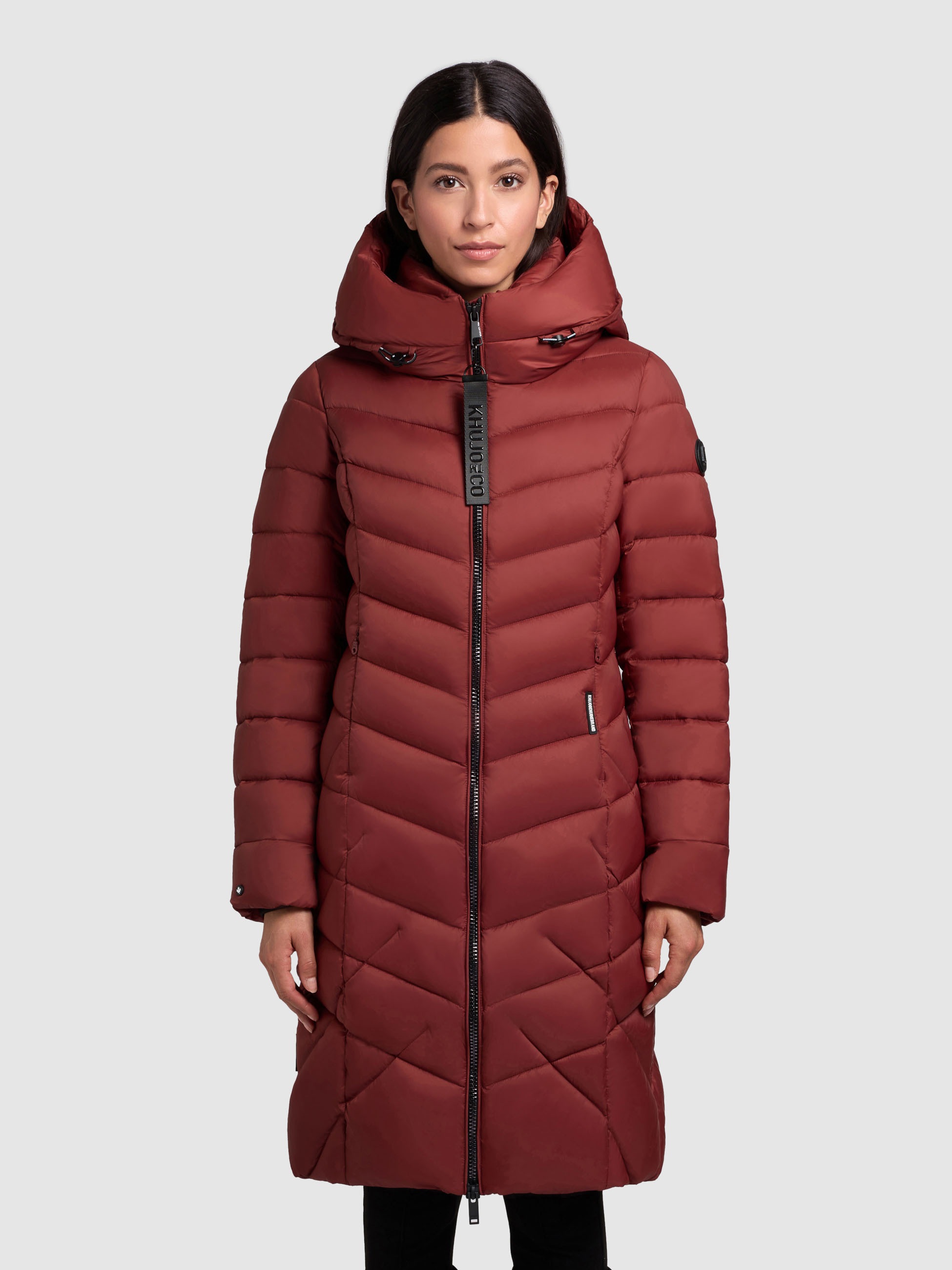 khujo ODANA3 Quilted Coat Dark Red Size S 3