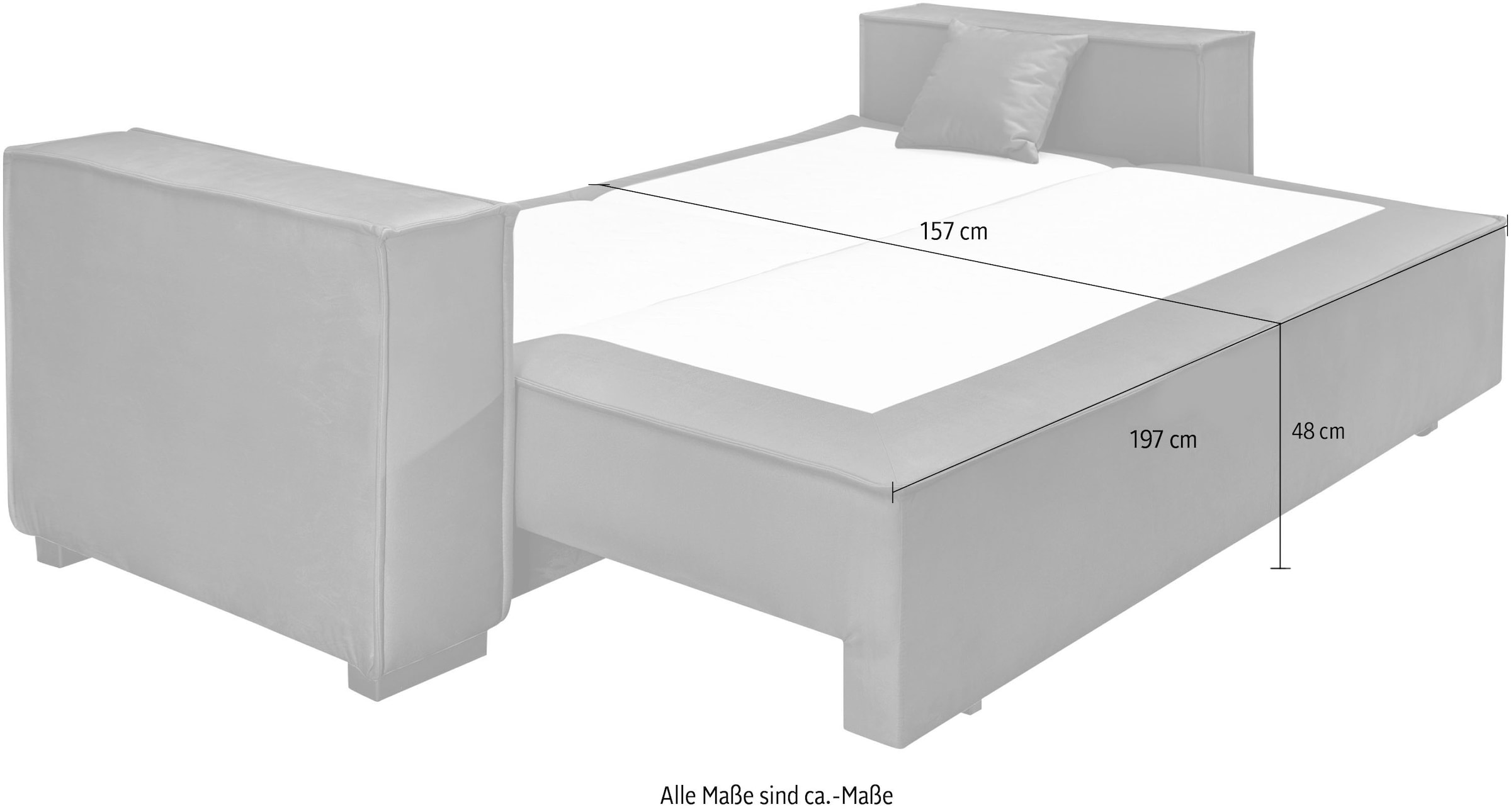 INOSIGN Schlafsofa »Manhattan«, mit Boxspringaufbau, Bettfunktion & Bettkasten, Dauerschlafsofa
