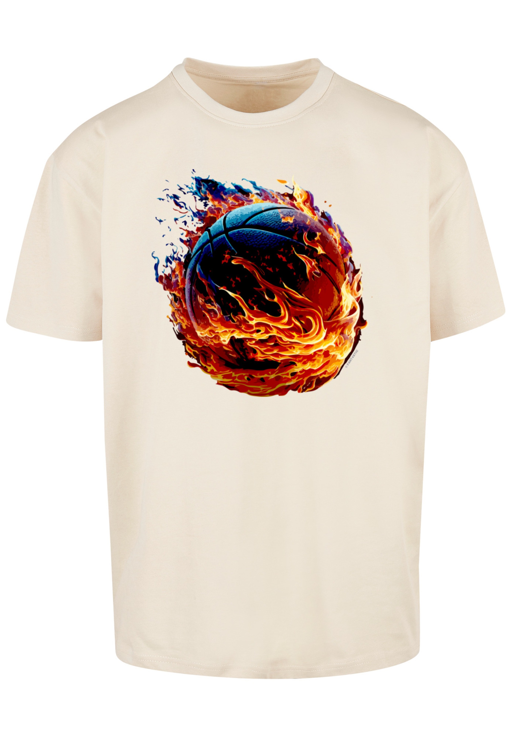 F4NT4STIC T-Shirt »Basketball On Fire Sport OVERSIZE TEE«, Print