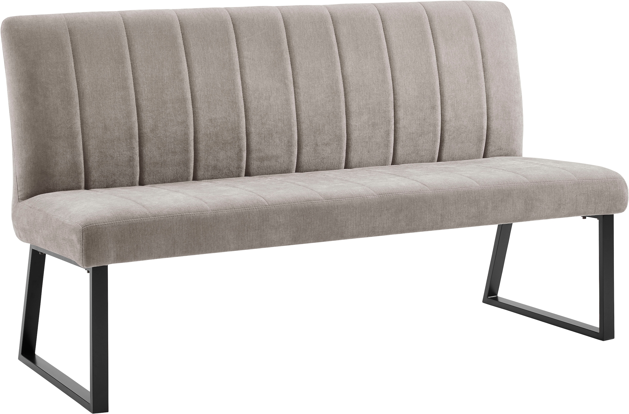 OTTO home Essgruppe »Hennia« Set, 4 tlg. Tischplatte aus Melamin, 2 Freischwinger, Bank, Metallgestell