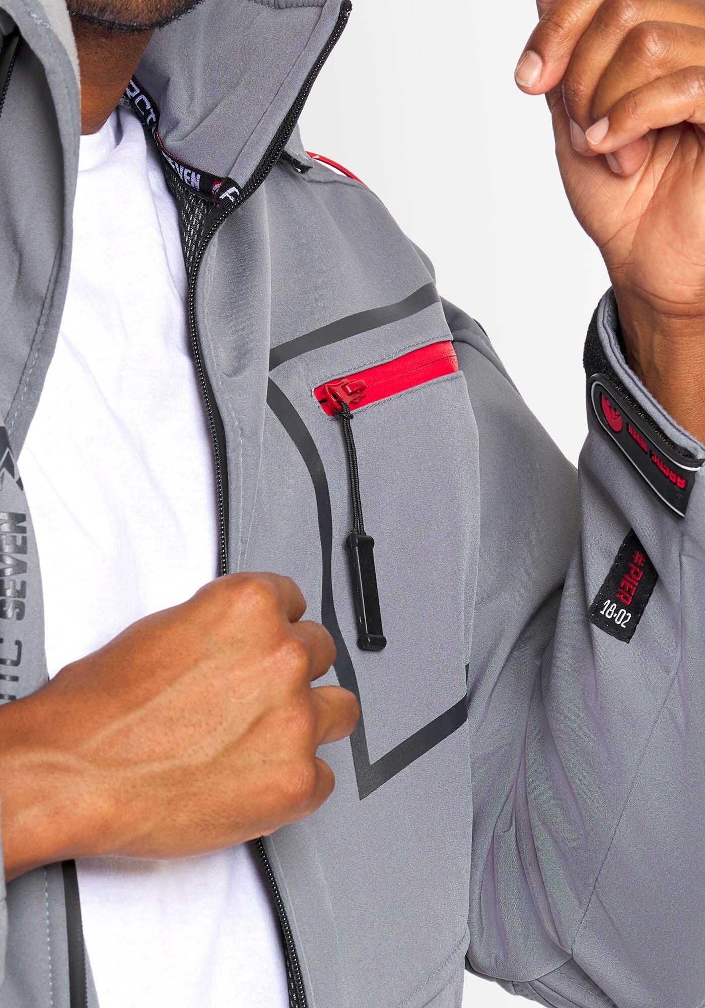 Arctic Seven Softshelljacke »ASPierr« sportliche Outdoor Funktionsjacke mit abnehmbarer Kapuze