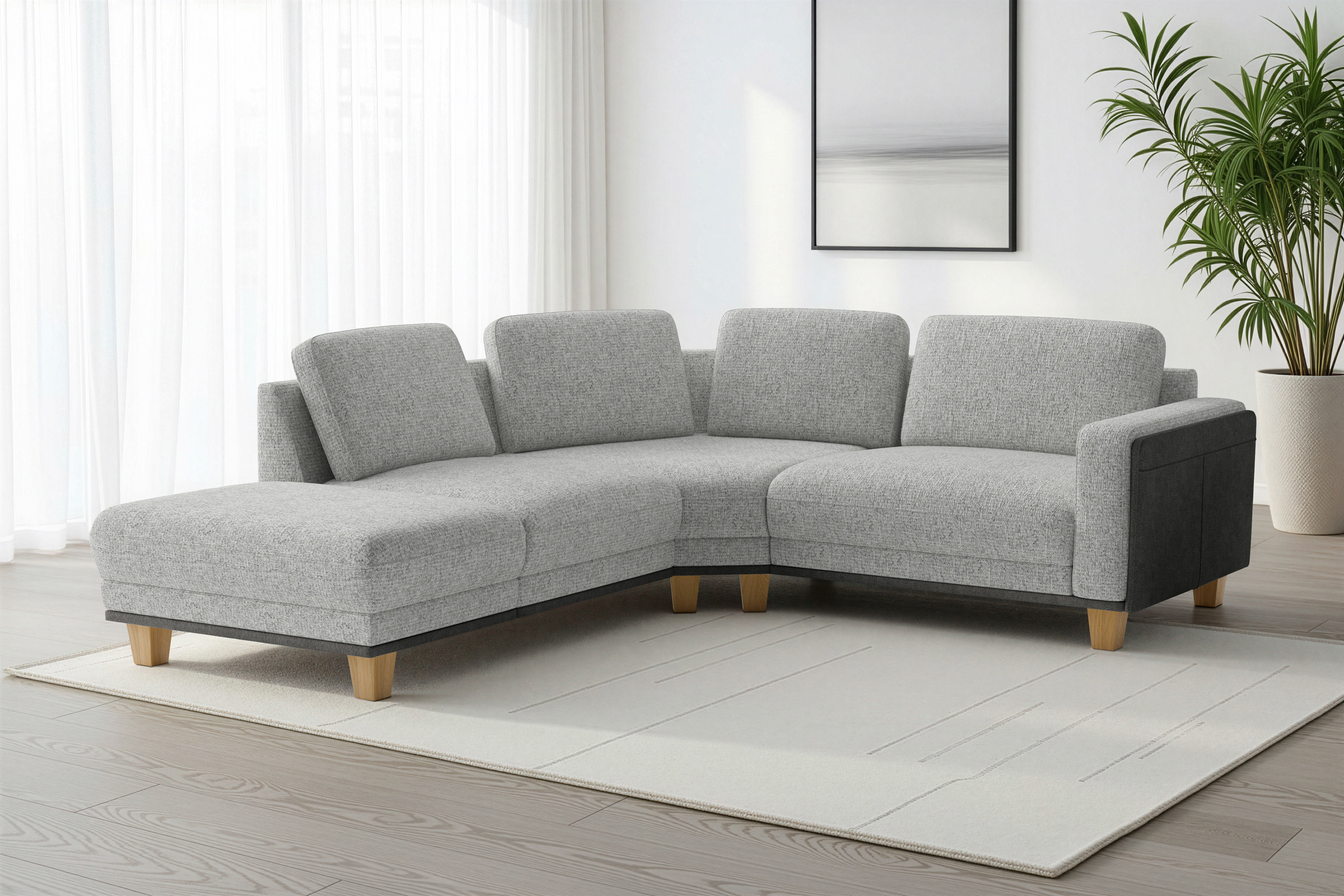 sit&more Ecksofa "Concept" Modernes Sofa in drei Fußfarben zur Auswahl