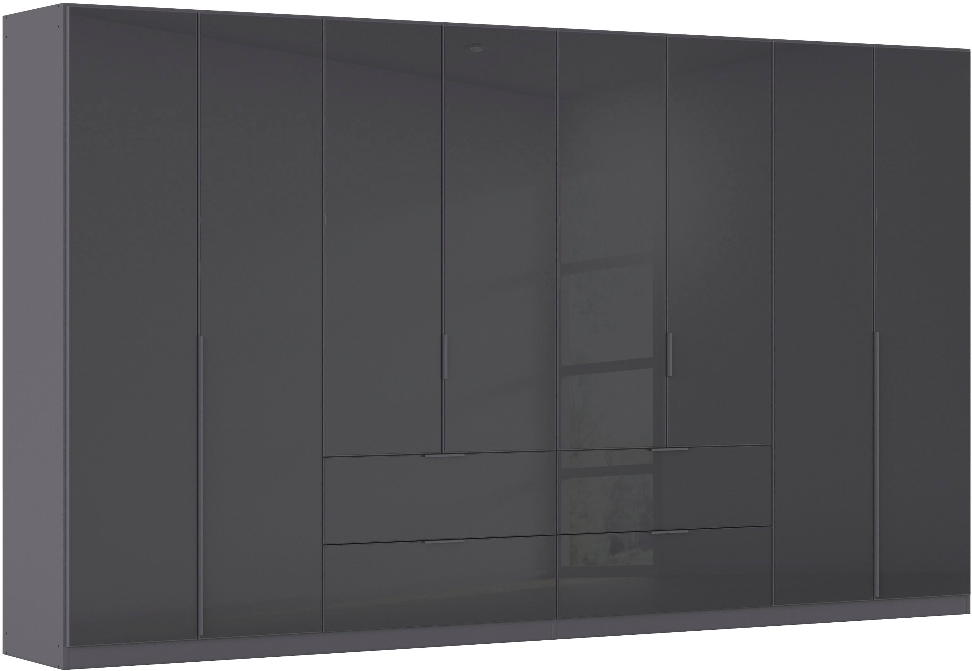 OTTO home Drehtürenschrank "Kleiderschrank Kleiderschränke Schrank Garderobe AGORDO mit Glasfront" in zwei Griff-Farben, Breiten 91-360 cm, mit Außenschubkästen, in 7 Breiten und 2 Höhen MADE IN GERMANY