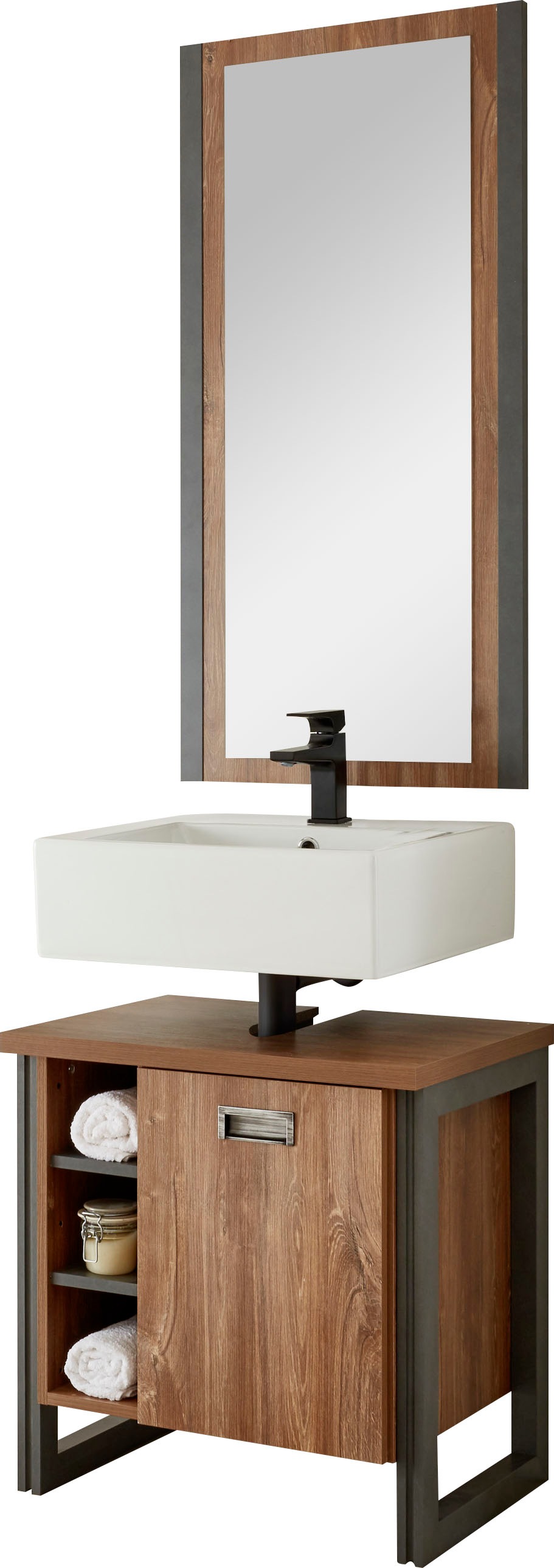 Home affaire Badmöbel-Set "Detroit, Bad im Industrialdesign, 2-teiliges Bad günstig online kaufen