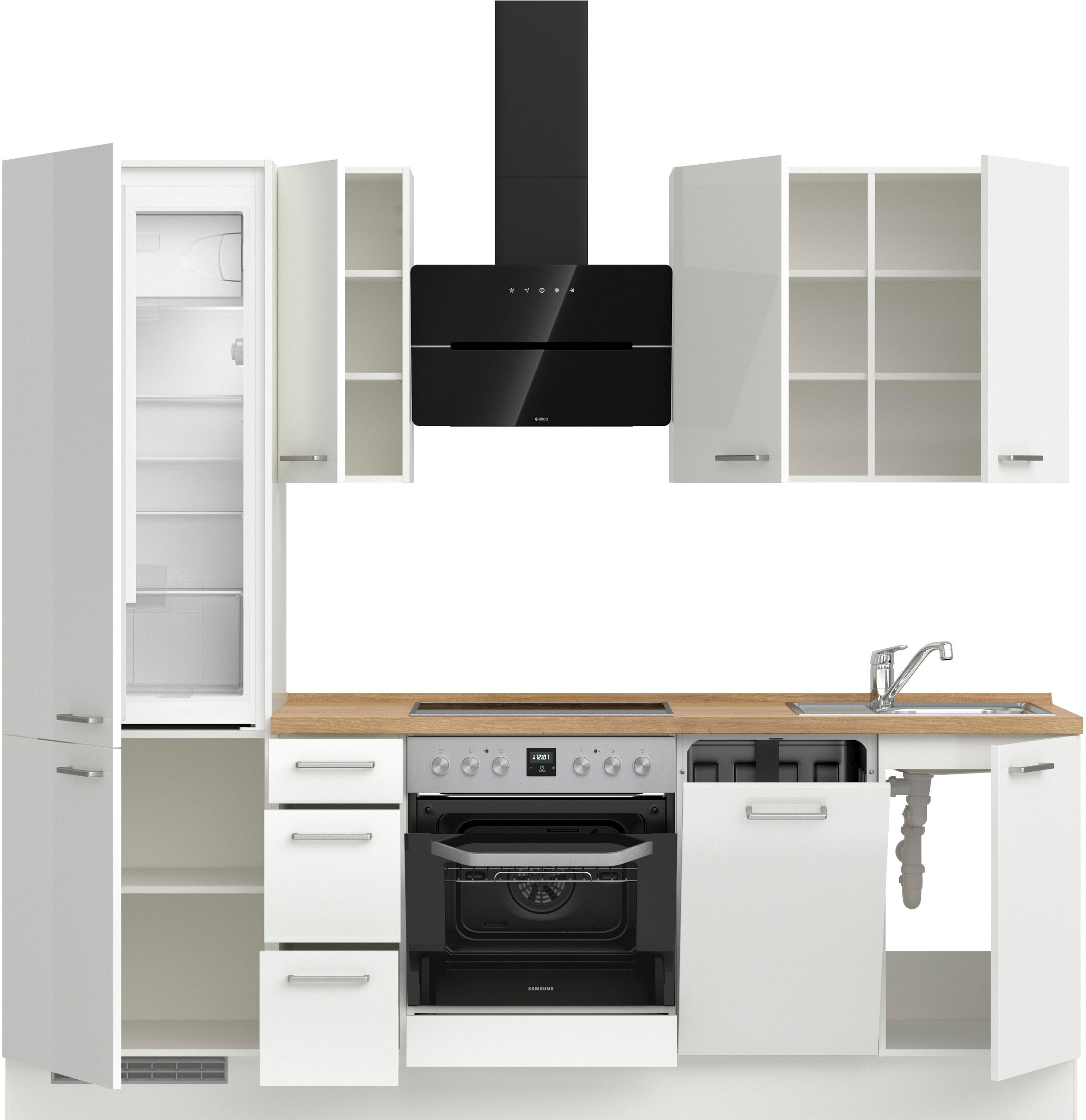 nobilia® Küchenzeile »"Flash II"«, vormontiert, Ausrichtung wählbar, Breite 240 cm, wahlw. mit E-Geräten