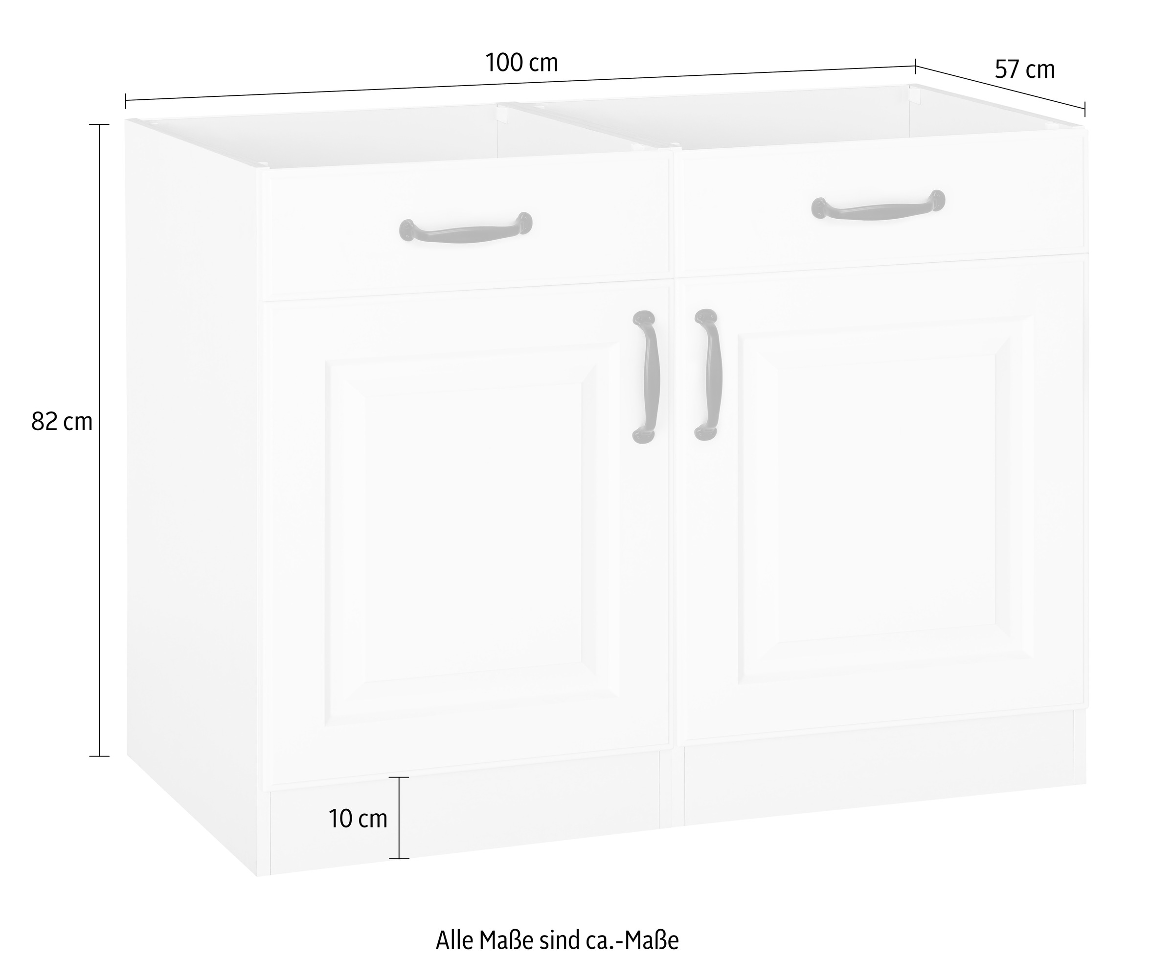»Erla«, 100 mit | cm breit ohne BAUR Kassettenfront, Küchen Arbeitsplatte wiho Unterschrank