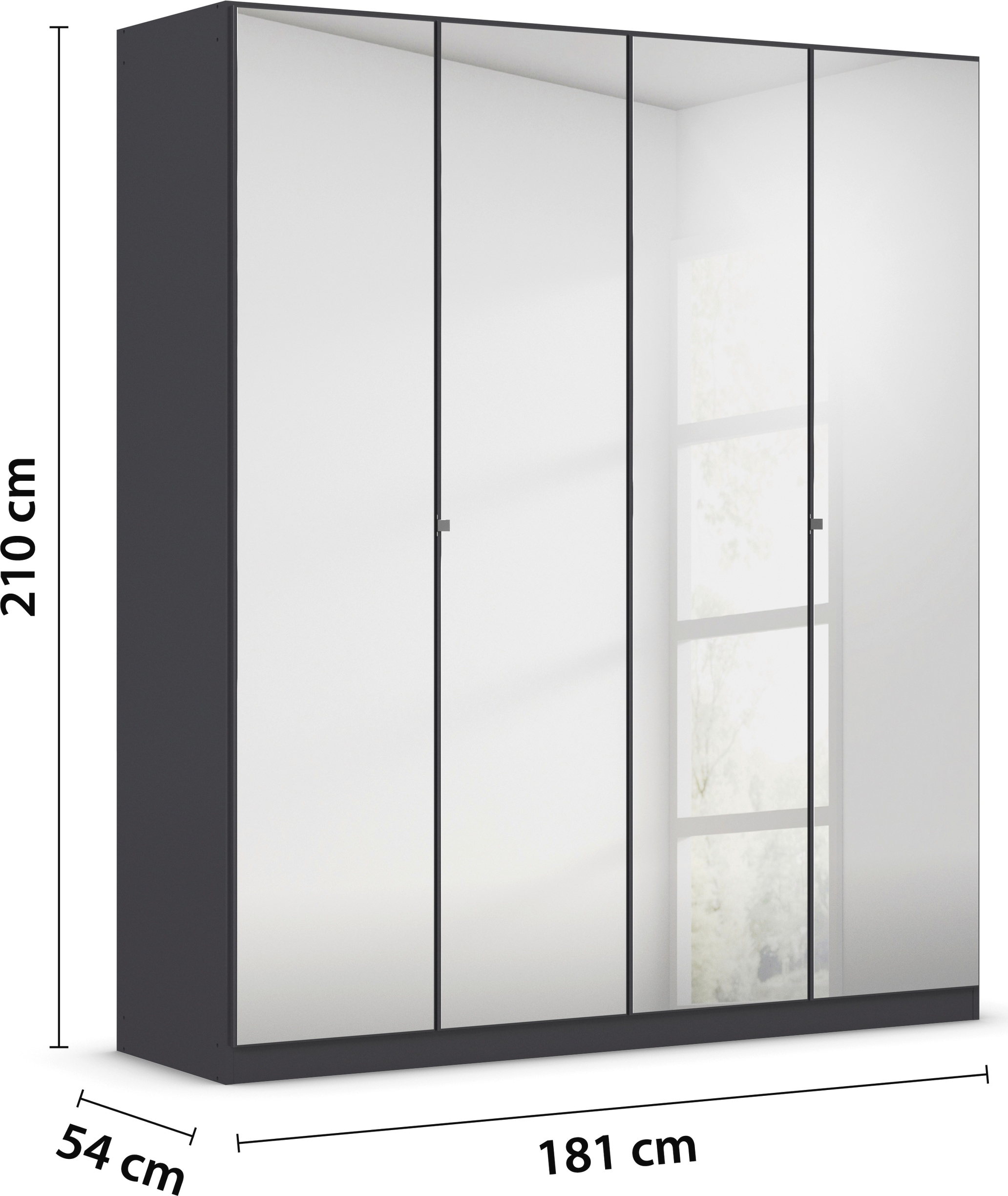 rauch Drehtürenschrank »Reflect«, mit Spiegelfront, inkl. praktischer Inneneinteilung