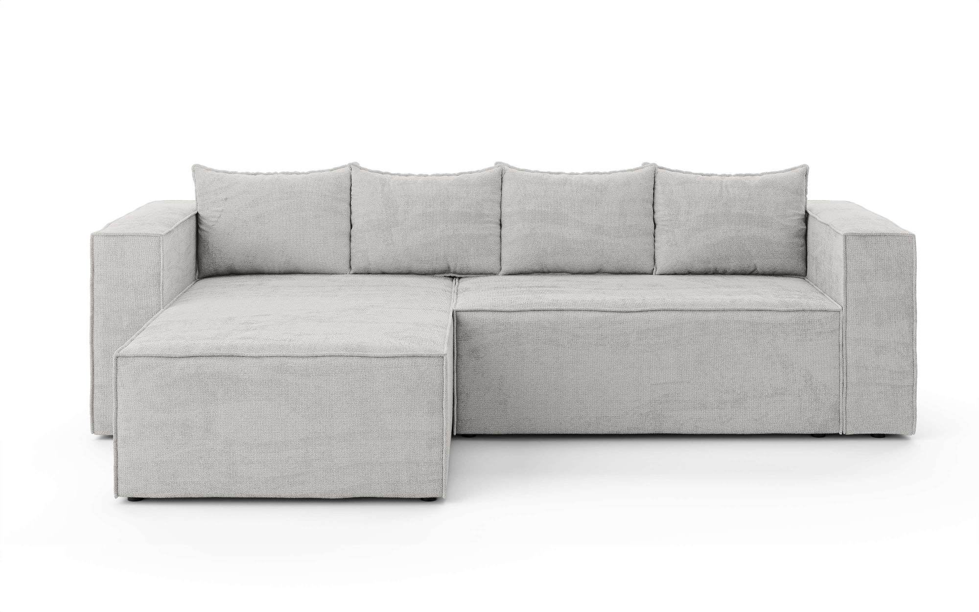 INOSIGN Ecksofa »LINCOLNVILLE mit Bettfunktion und Bettkasten, Maße B/H/T 244/76/150 cm«, L-Form mit Wellenunterfederung, Recamiere beidseitig montierbar