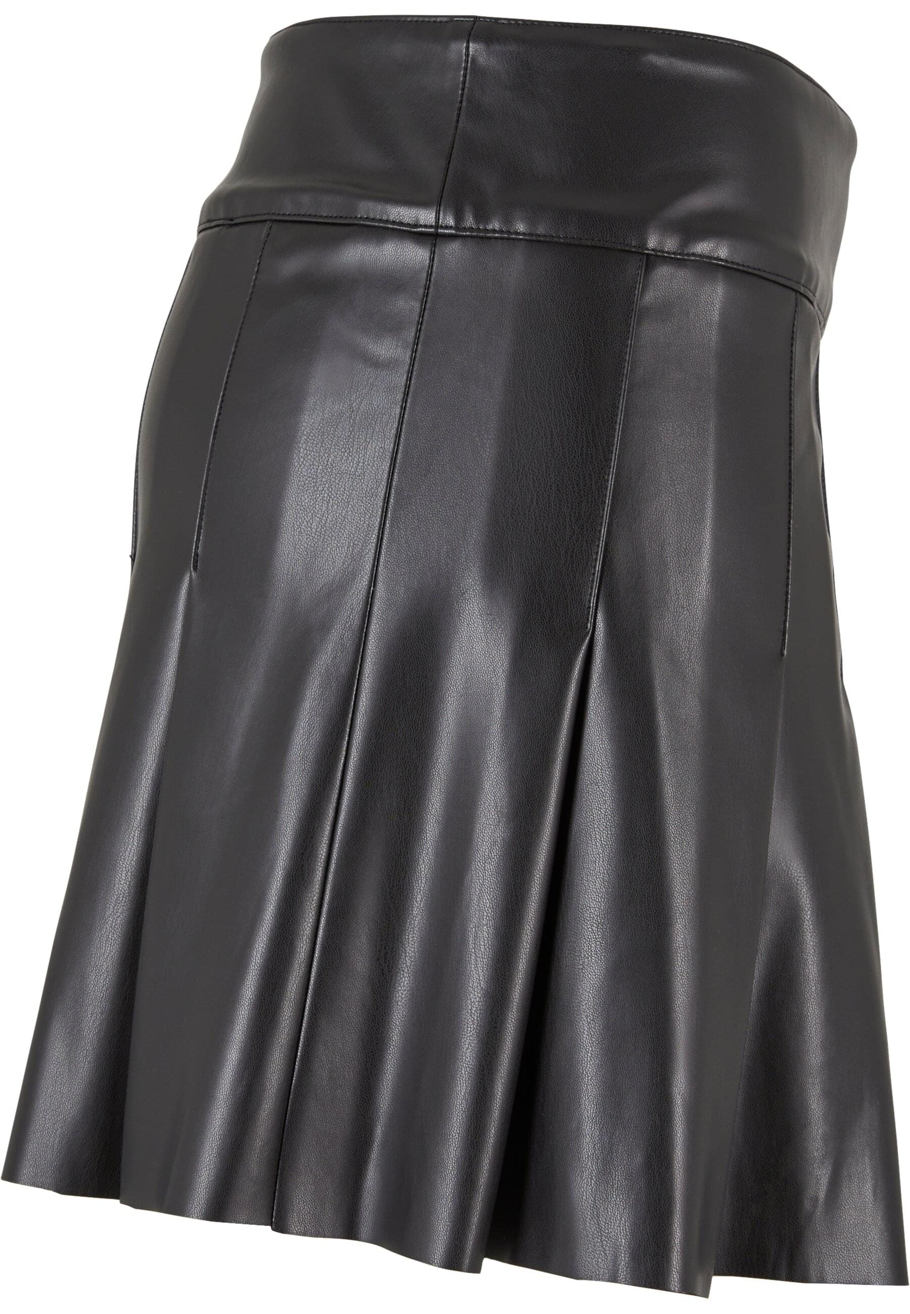 URBAN CLASSICS Sommerrock »Urban Classics Ladies Synthetic Leather Pleated Skirt«, (1 tlg.)