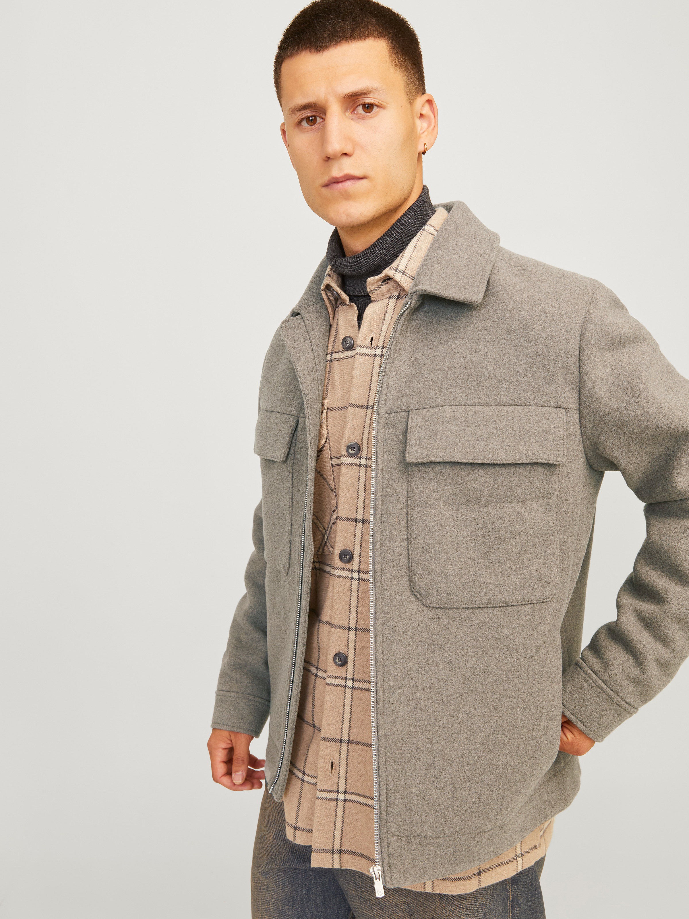Jack & Jones Wolljacke »JPRCCRUSSEL WOOL BLEND JACKET SN«, ohne Kapuze
