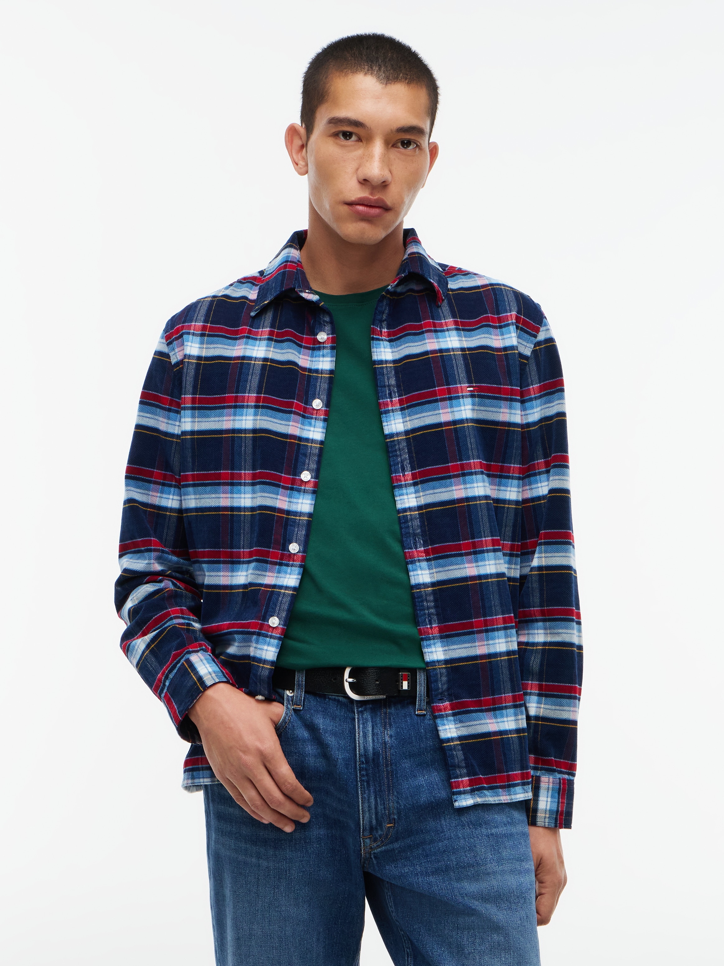 Tommy Jeans Langarmhemd "REGULAR PATTERN CORDUROY" Regular Fit, aus Dobby-Cord