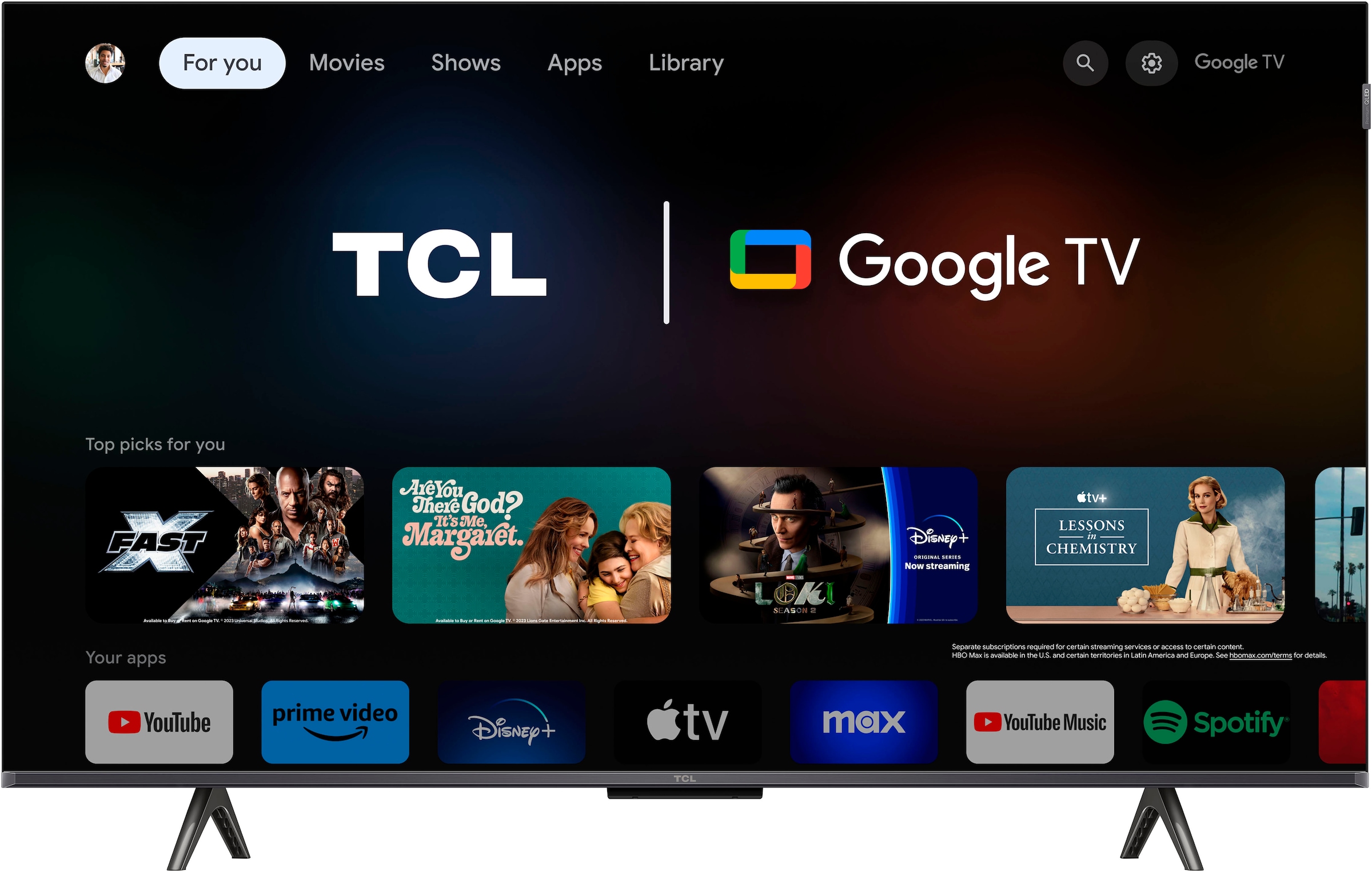 TCL QLED-Fernseher »43C61BX1«, 4K Ultra HD, Smart-TV-Google TV-Android TV