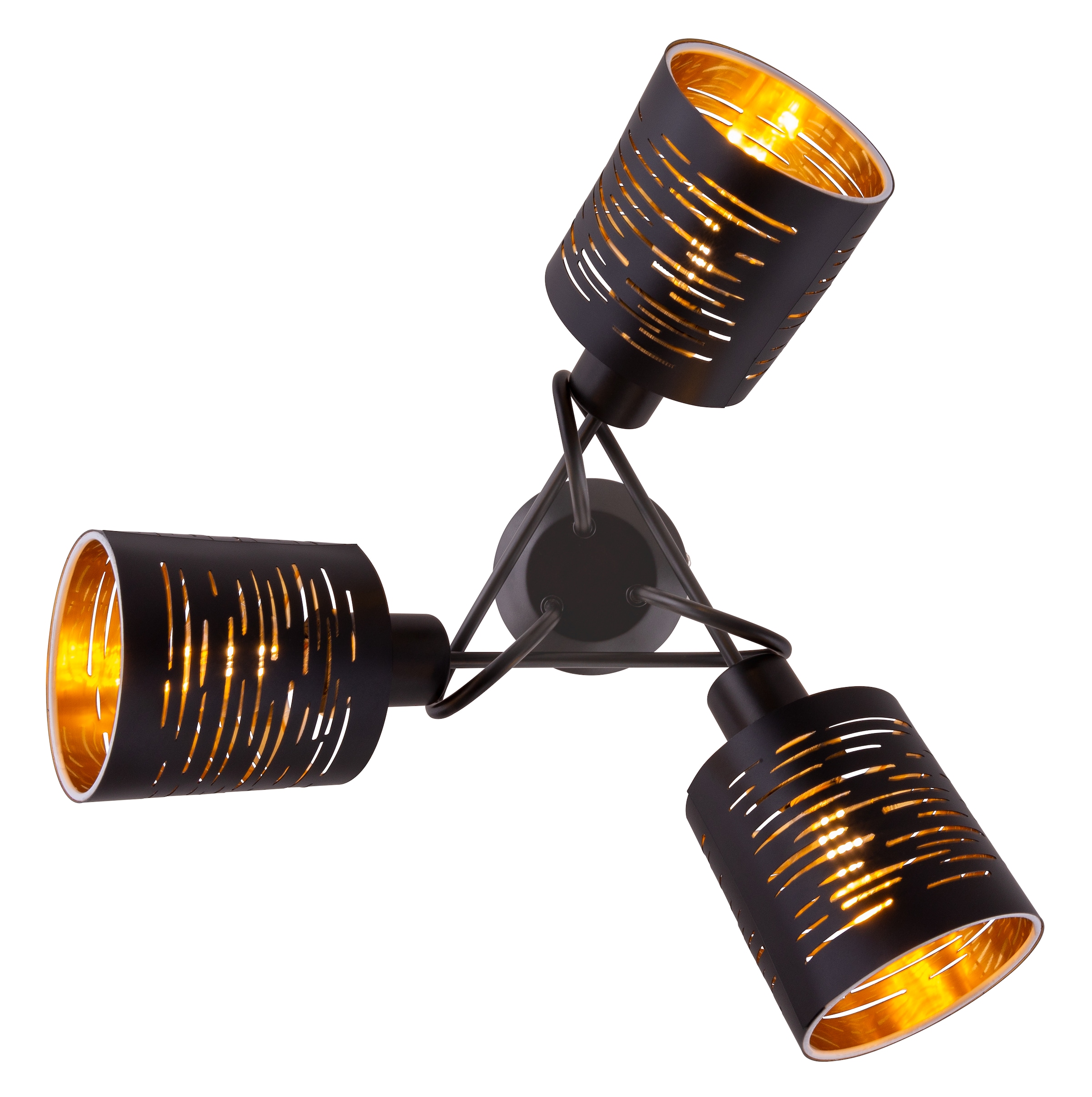 GLOBO LIGHTING Deckenleuchte »TUNNO«, Leuchtmittel E14 | ohne Leuchtmittel, Deckenlampe/goldfarben/Wohnzimmer/Flur/ø: 400mm