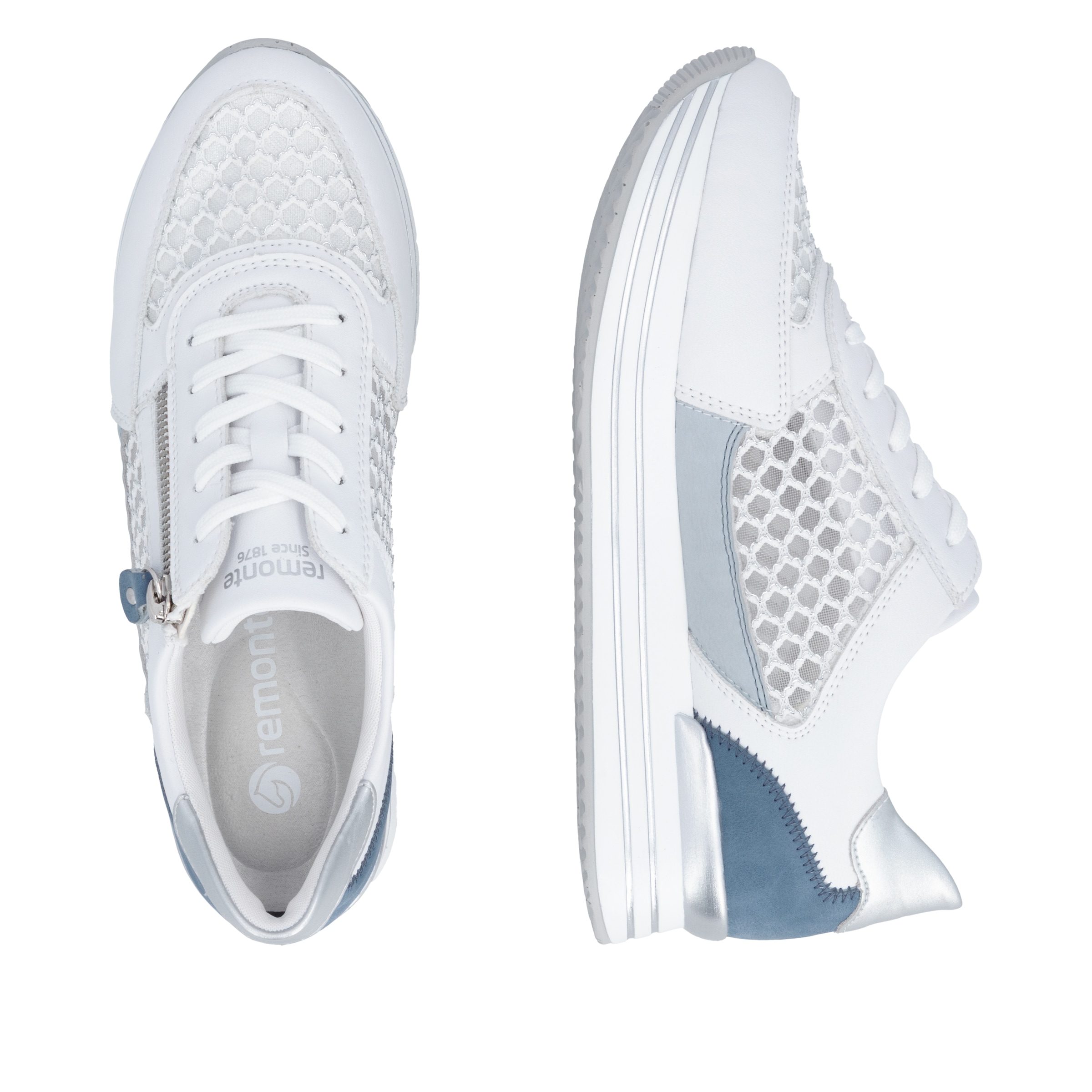 Remonte Plateausneaker  , Freiezitschuh, Halbschuh, Schnürschuh, vegan, Kontrastbesatz