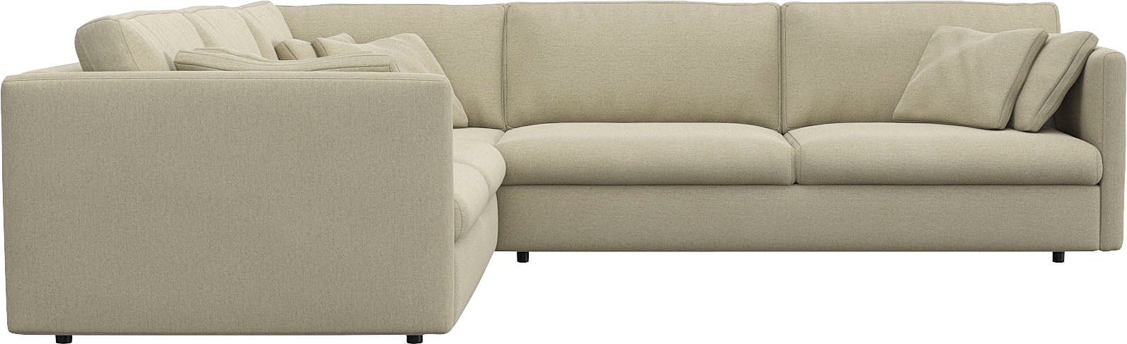 FLEXLUX Ecksofa "Lovane, elegant und zeitlos, bequem, L-Form" Weich & anschmiegsam, große Sitztiefe auf Kaltschaum, Dekokissen inkl.