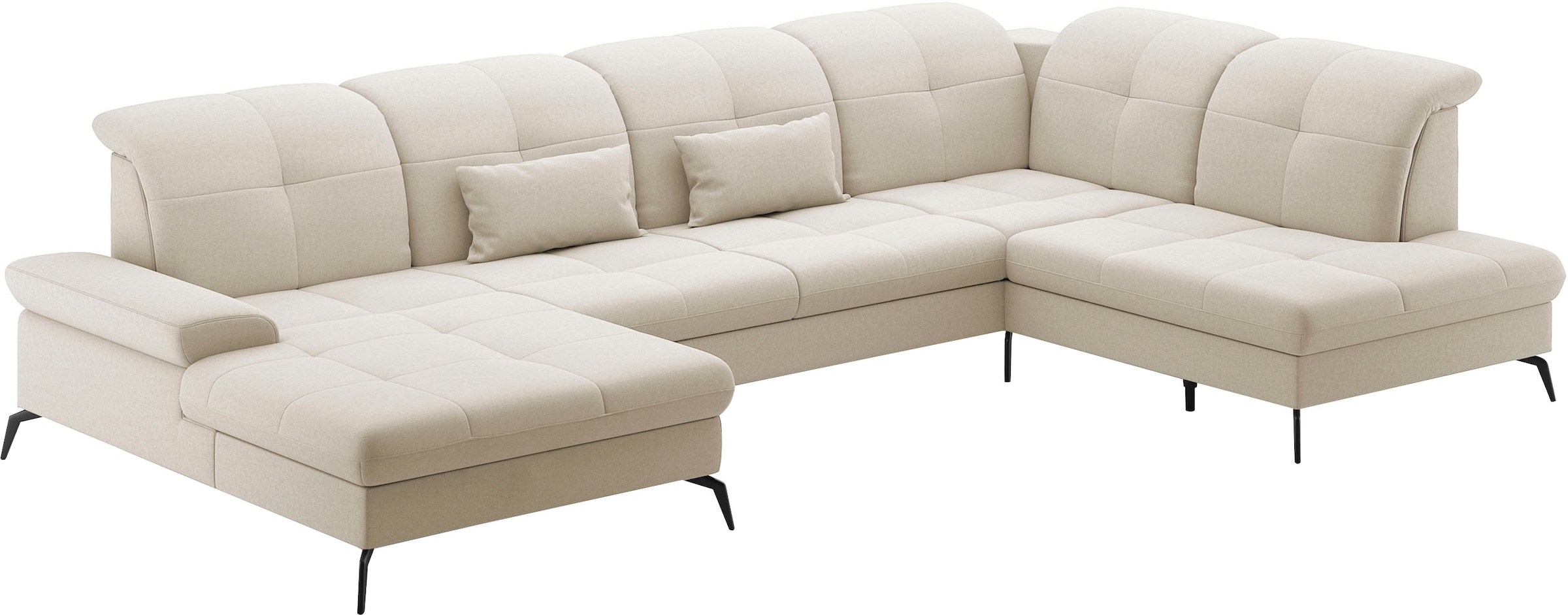 sit&more Wohnlandschaft »Amica, U-Form, inkl. Sitztiefenverstellung und Armteilverstellung« wahlweise mit Kopfteilverstellung, Bettfunktion und Bettkasten