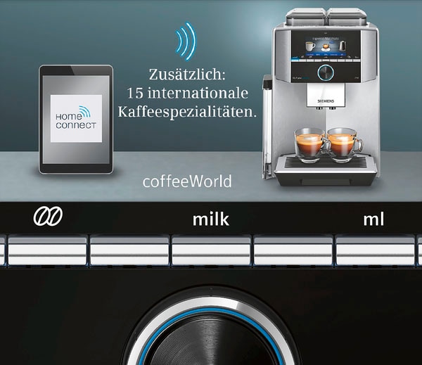 SIEMENS »EQ.9 Kaffeevollautomat BAUR connect individuelle extra bis bestellen Profile plus zu | s500 TI9558X1DE«, Reinigung, automatische leise, 10