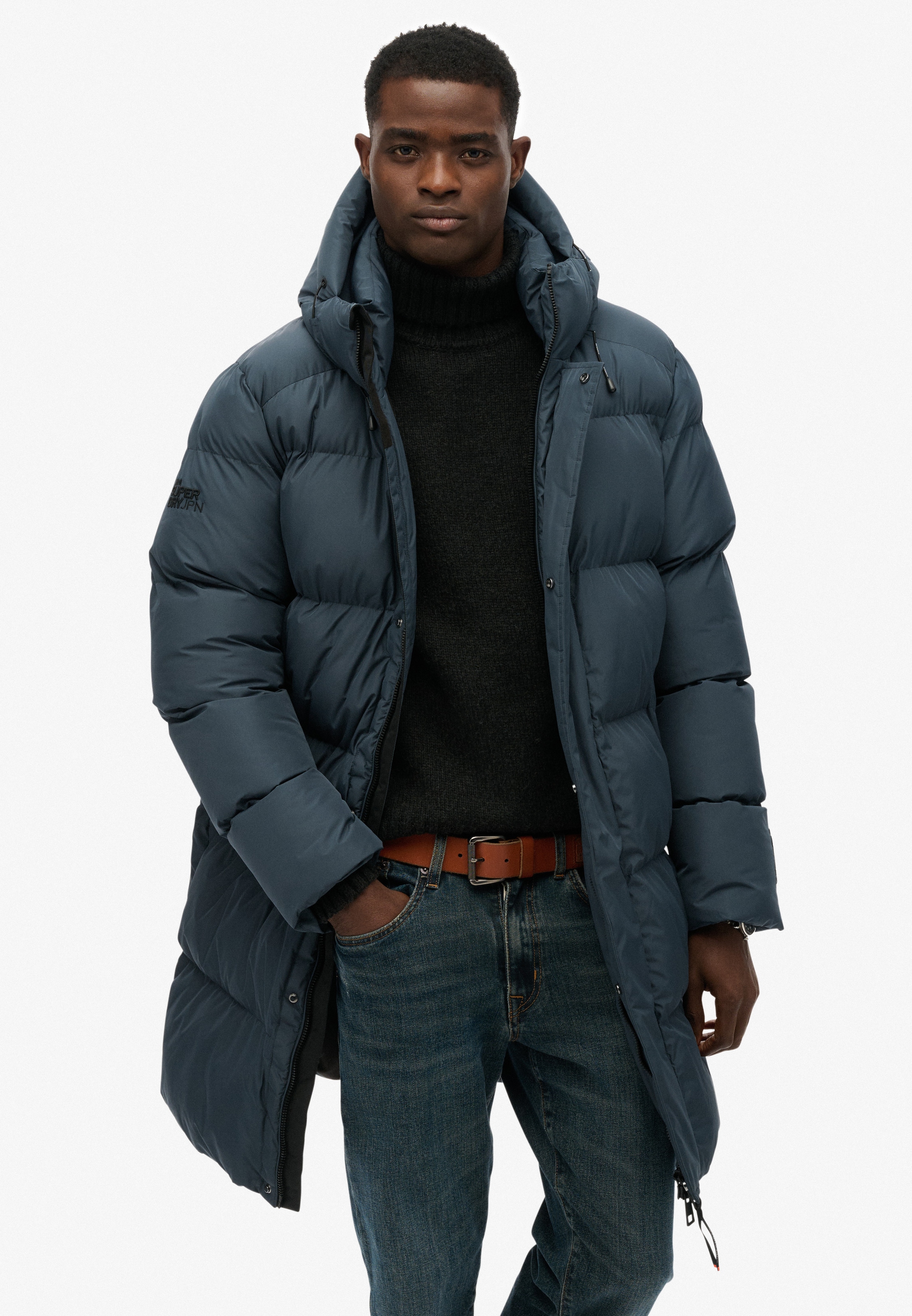 Superdry Steppjacke »HOODED SPORTS PUFFER MID JKT«, mit Kapuze