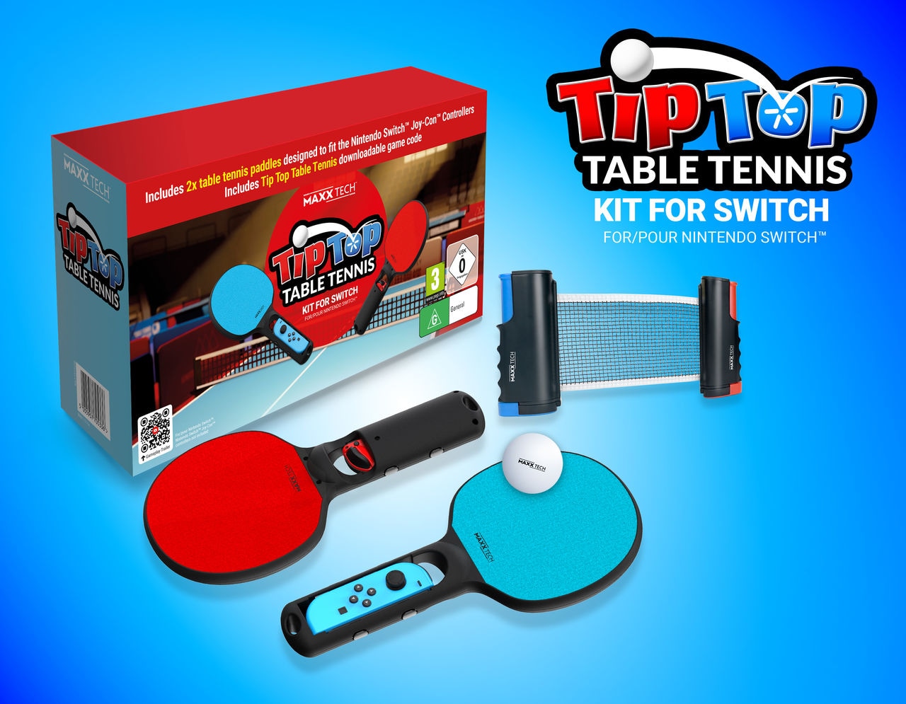 Spielesoftware »Tip-Top Table Tennis (Code in a Box + Schläger)«, Nintendo Switch