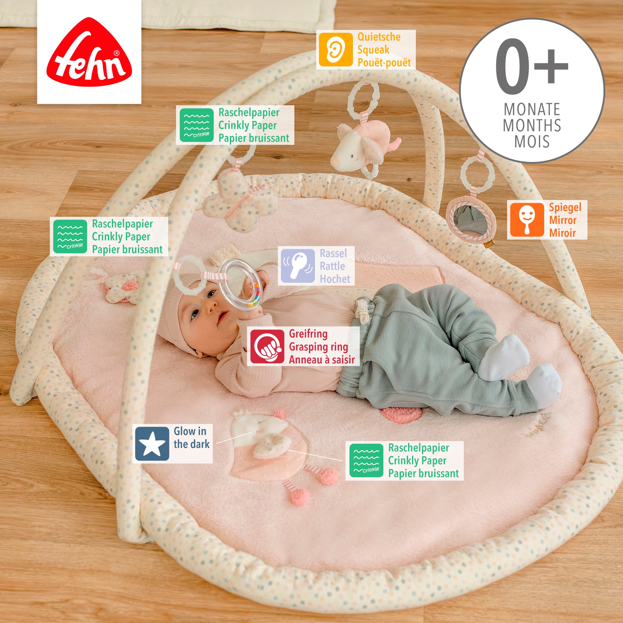 Fehn Baby Gym »feehnLAND, 3-D-Activity-Decke Vogel«