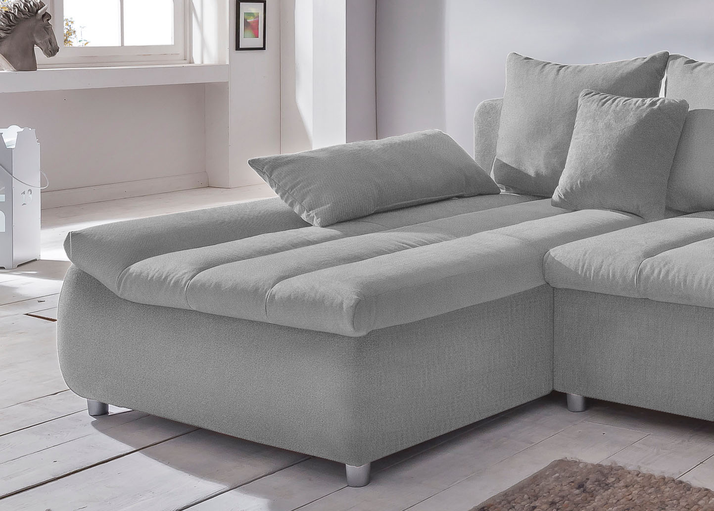 Thumbnail - INOSIGN Ecksofa "Imola elegant und bequem, aktuelle Steppung im Sitz, L-Form", wahlweise mit Bettfunktion