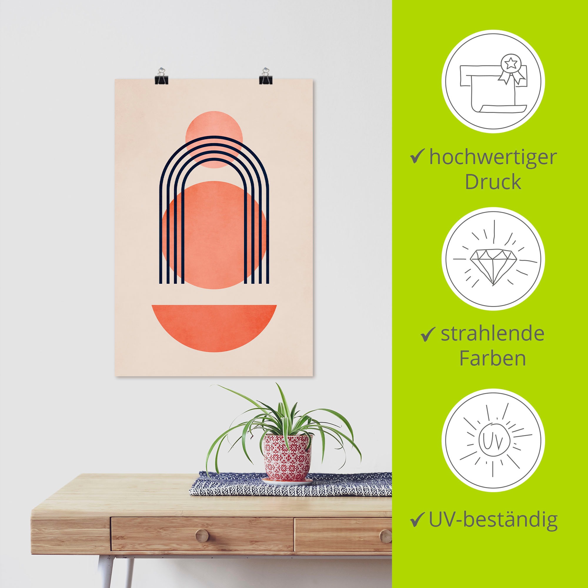 Artland Wandbild »Geometrica Nr. 7«, Muster, (1 St.), als Alubild, Leinwandbild, Poster, Wandaufkleber in verschied. Größen
