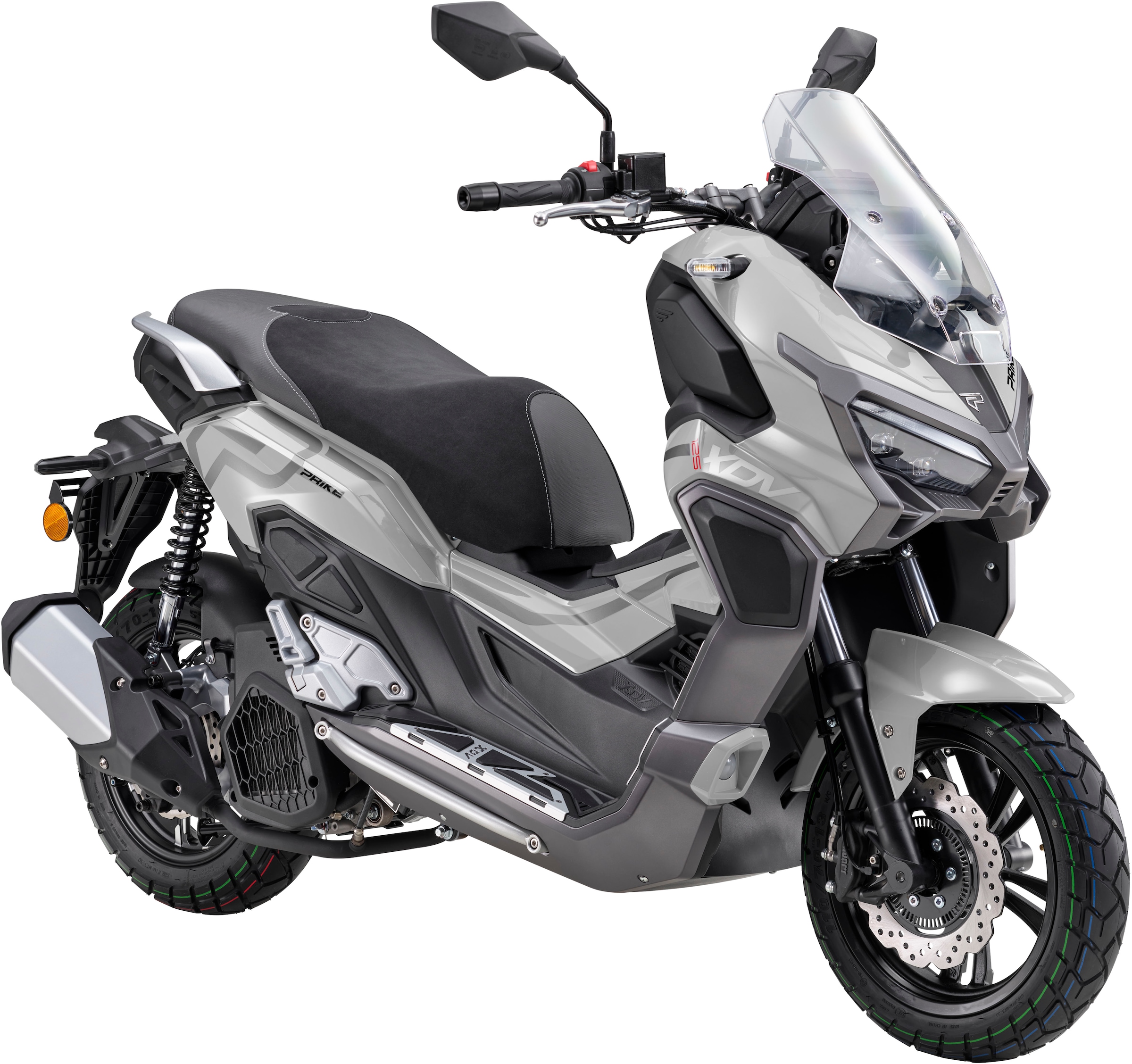 PRIKE Motorroller »PRIKE XDV 125, E5+, Adventure, ADV Roller«, 125 cm³, 95 km/h, Euro 5+, 11,4 PS, ABS, Windschutz, Heizgriffe, USB, EFI, digitales Display