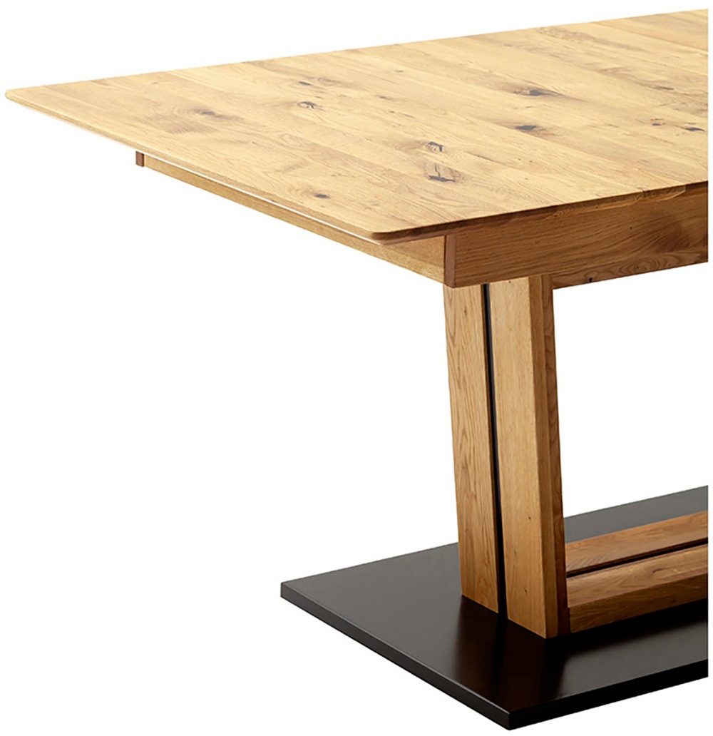MCA furniture Esstisch »Morena Säulentisch Komfort Tisch«, Synchronauszug,ausziehbar,Wildeiche,massiv,geölt,XXL