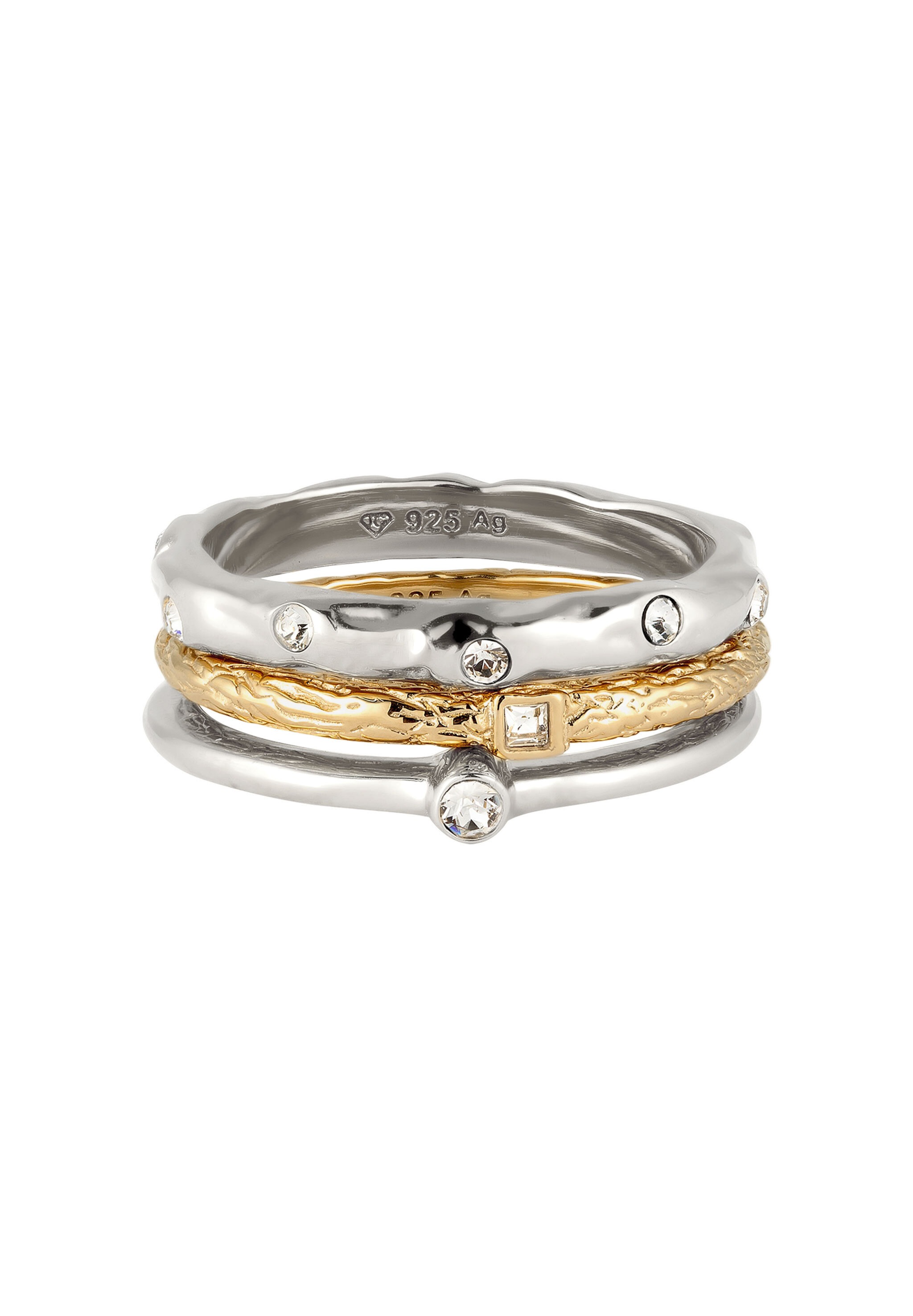 Elli Ring-Set »Ring Ringset Weiß (3 tlg.) 925 Sterling Silber, mit Kristallen von Swarovski®«