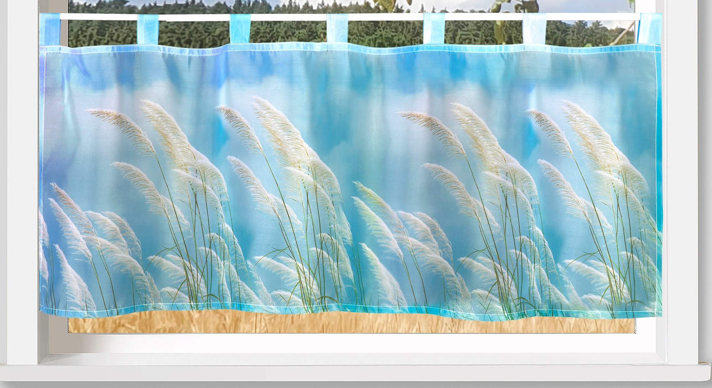 Weckbrodt Scheibengardine "Schilfgras" Schlaufen 1 Stk. tlg. Bistro, Voile, günstig online kaufen