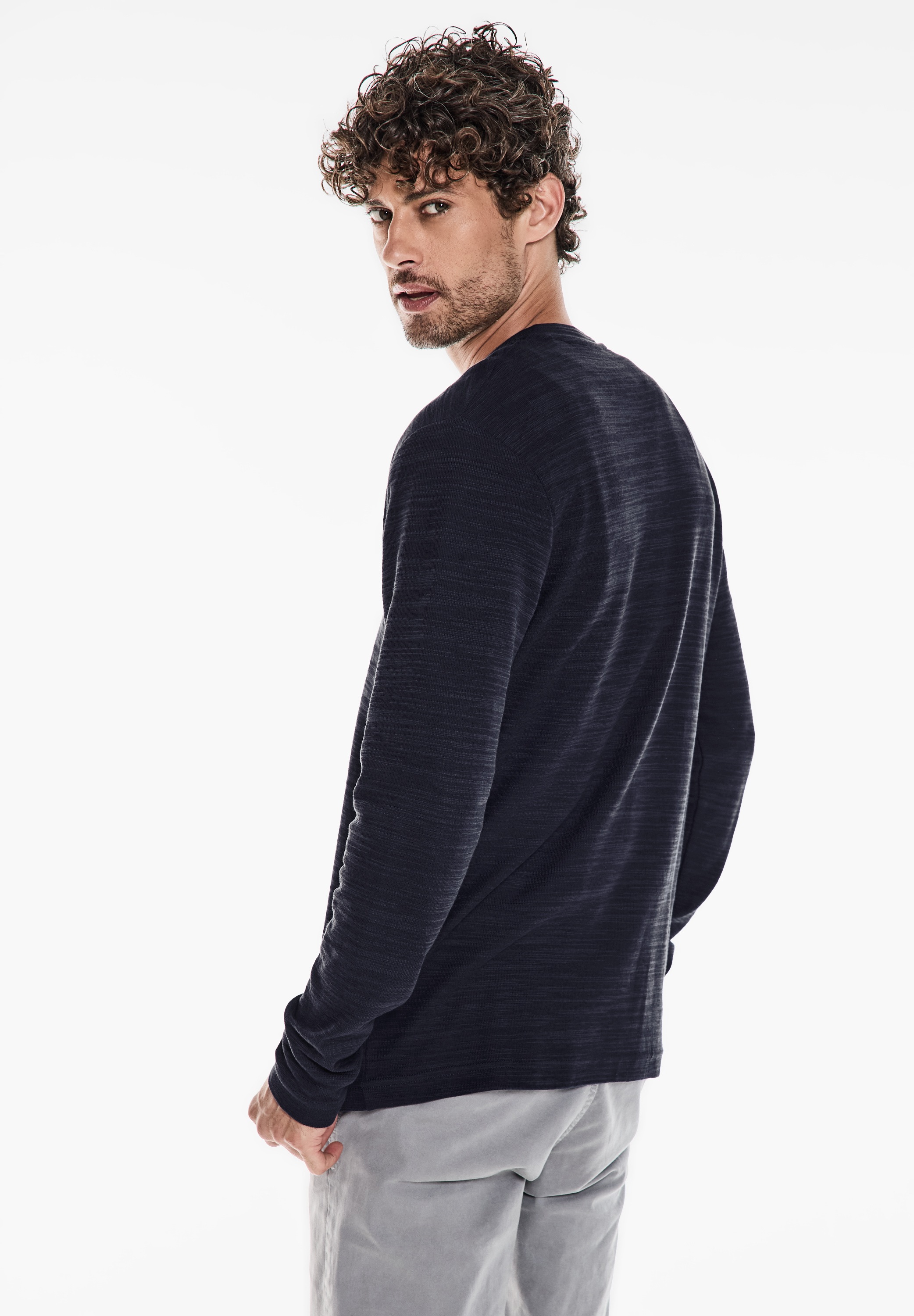 STREET ONE MEN Langarmshirt, im soften Baumwoll-Mix