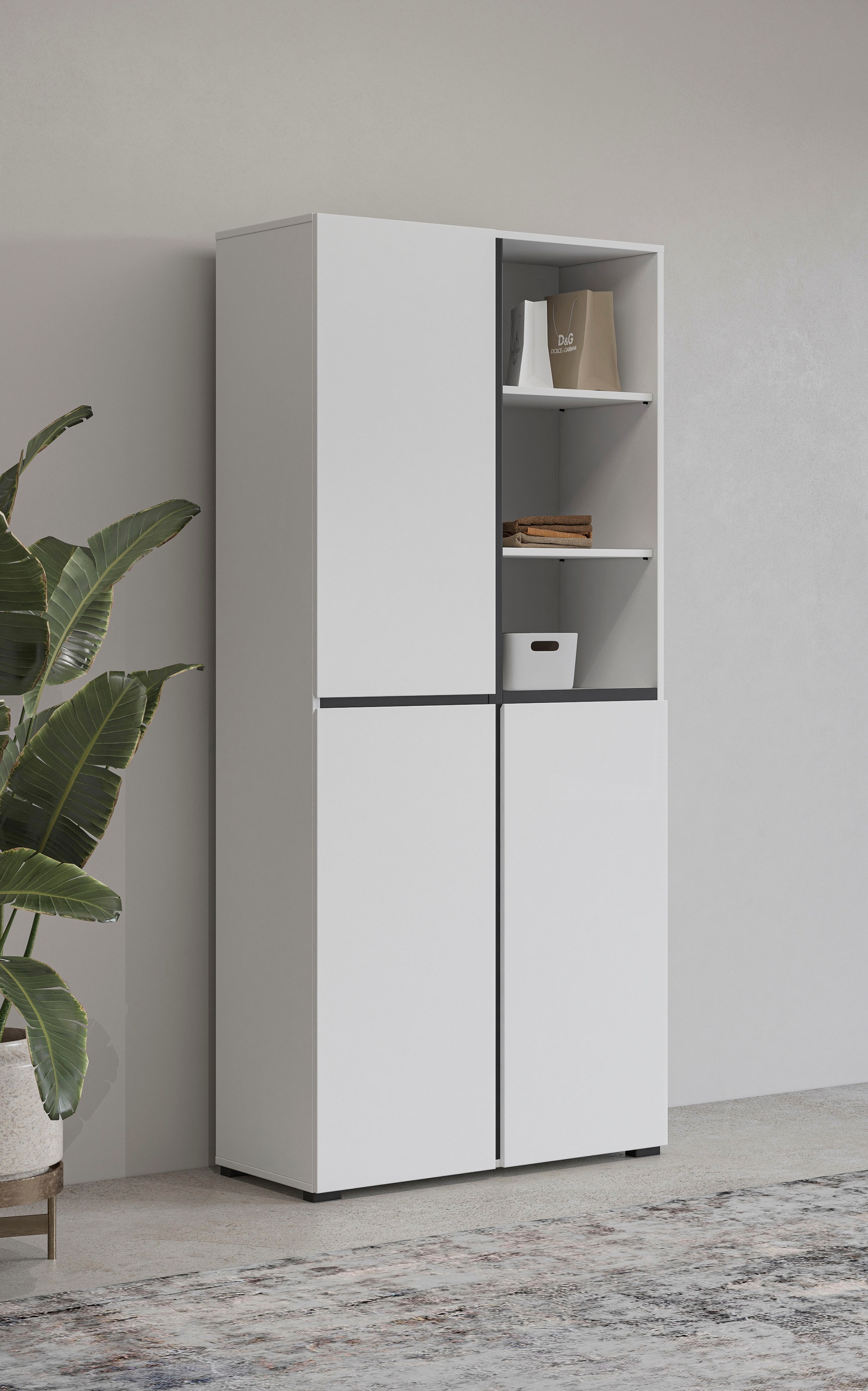 OTTO home Schuhschrank "Cross, Höhe 183,5cm, modernes griffloses Schuhregal günstig online kaufen