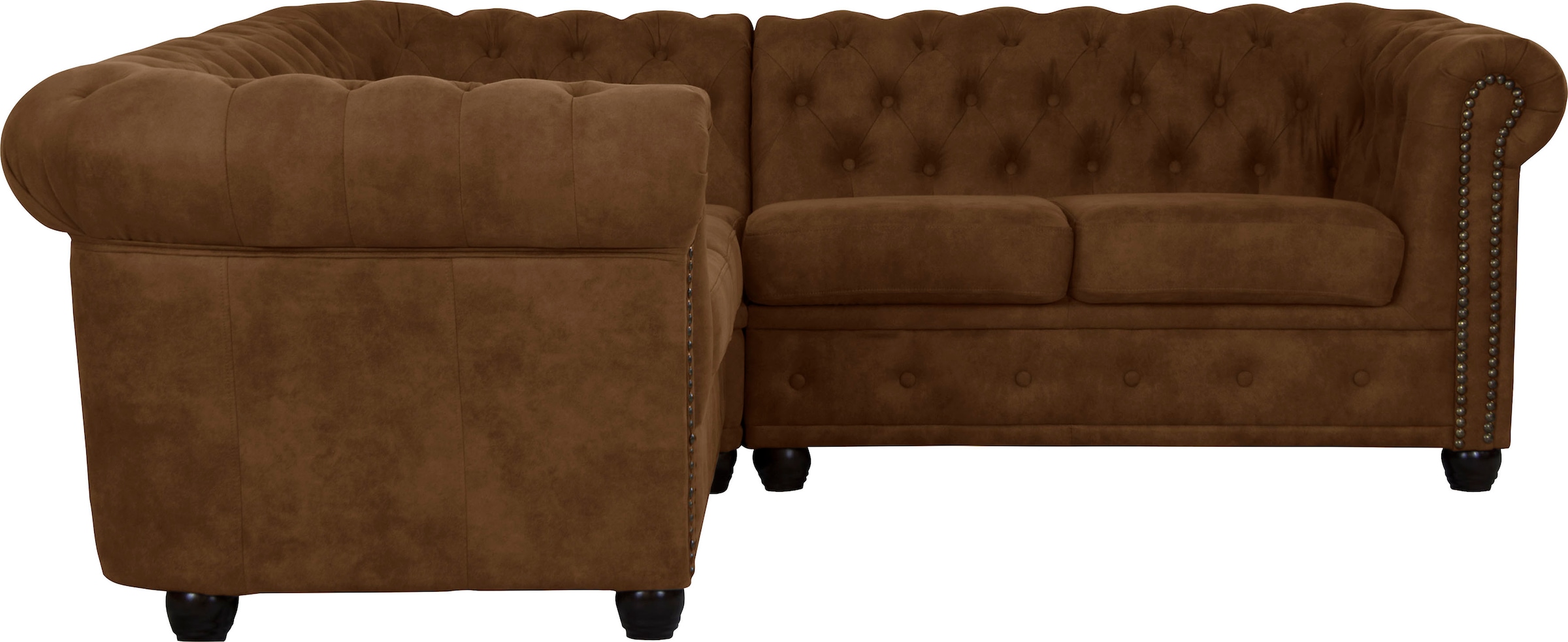Home affaire Chesterfield-Sofa »Rysum L-Form«, Chesterfield-Optik, gleichschenklig