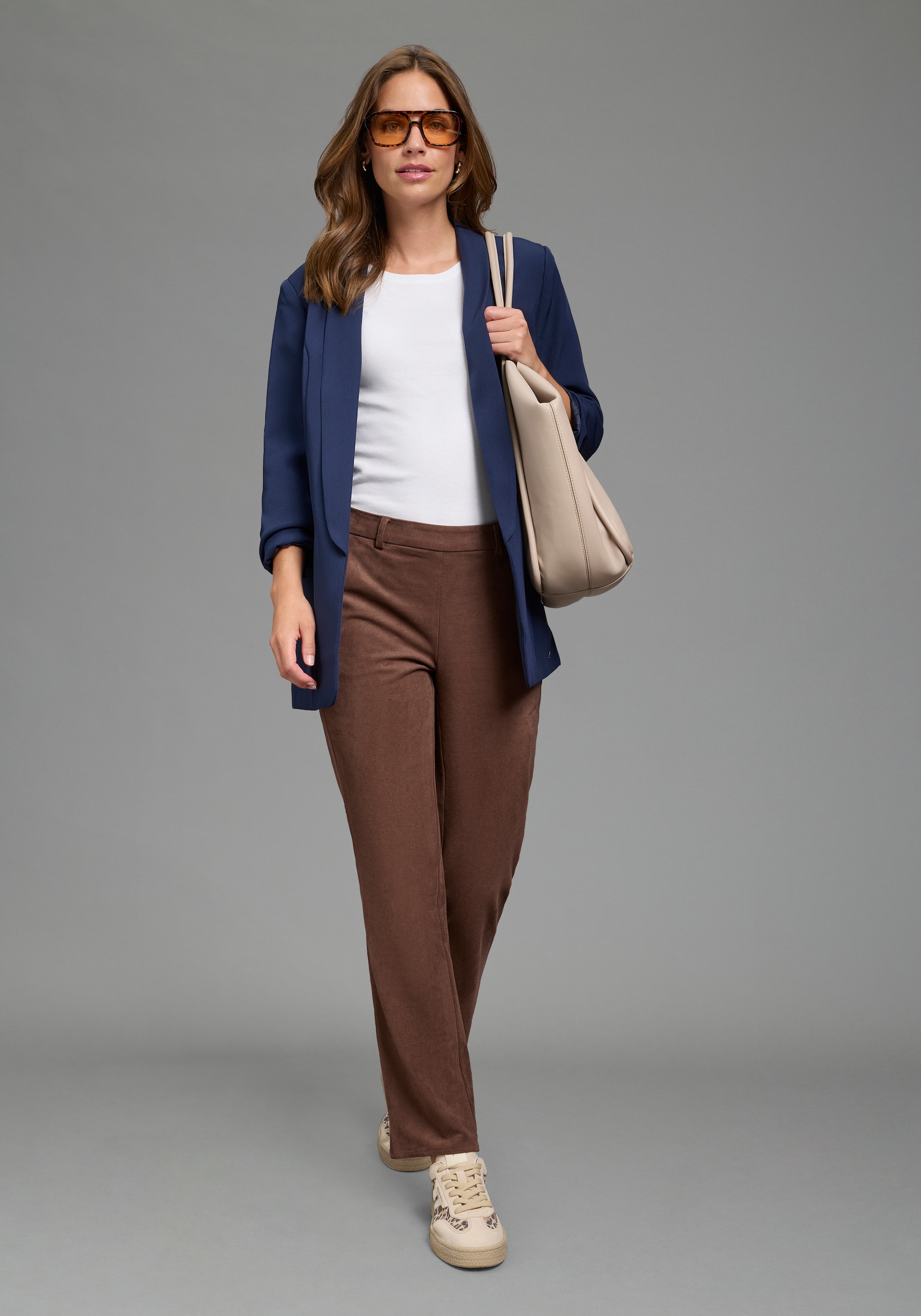 Laura Scott Lederimitathose  Bootcut-Passform, normale Leibhöhe, femininer Stil